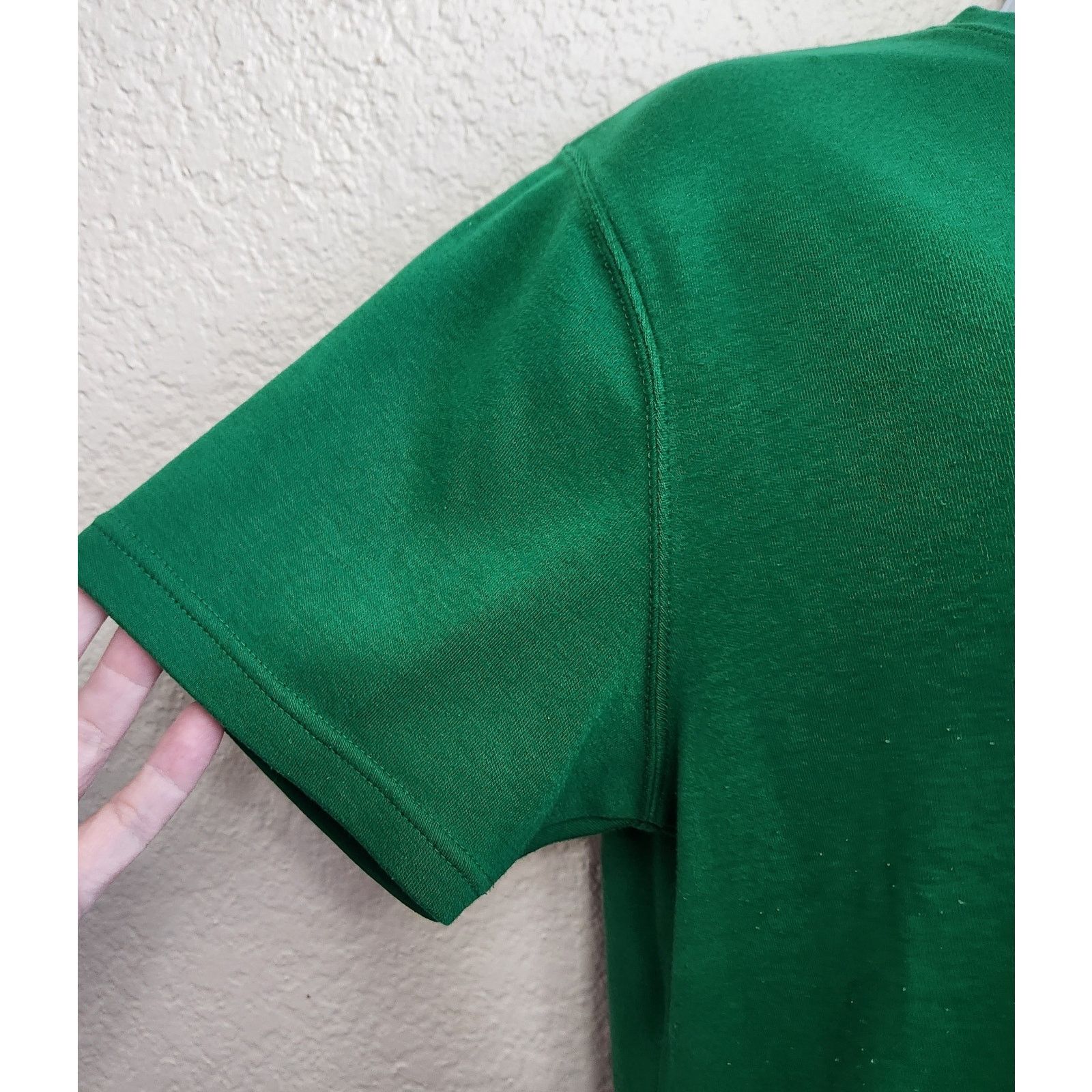 Other Karen Scott Cotton Rich Green Crew Neck Top Small Stretch Size S / US 4 / IT 40 - 2 Thumbnail