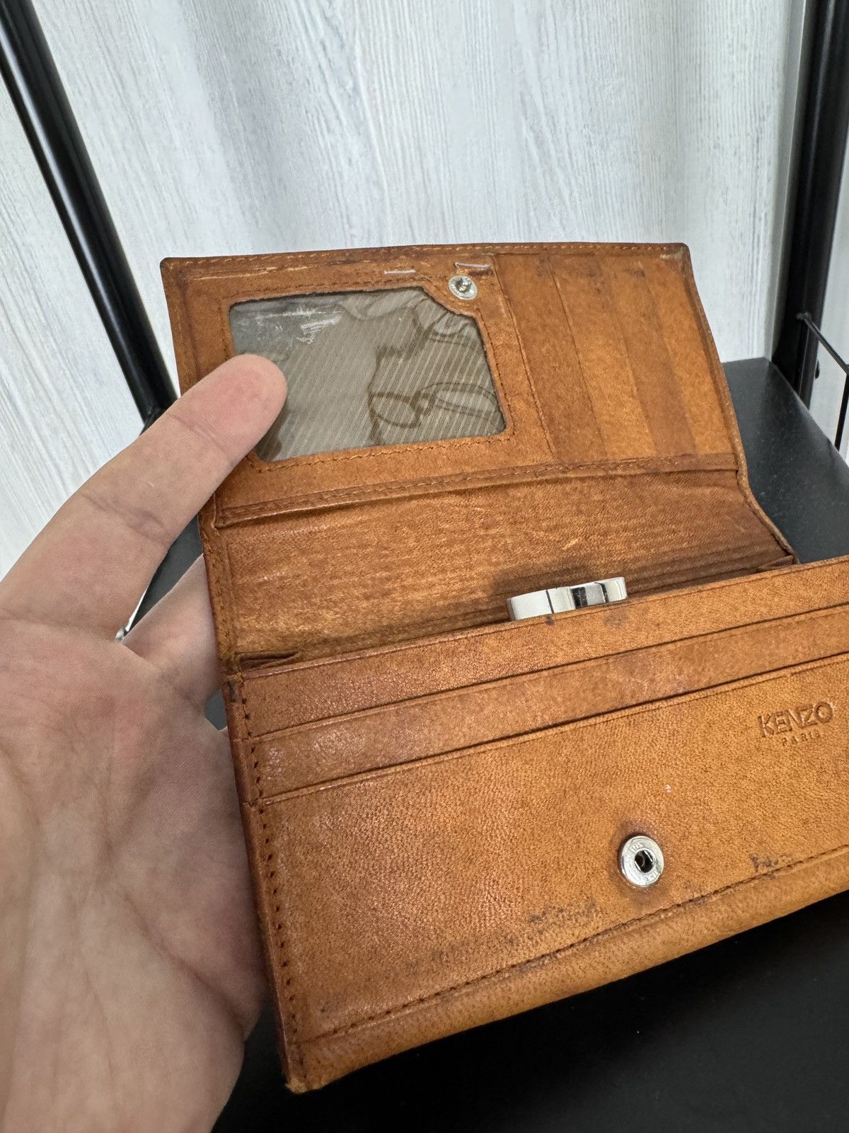 Genuine Leather Kenzo vintage brown leather wallet Size ONE SIZE - 9 Thumbnail