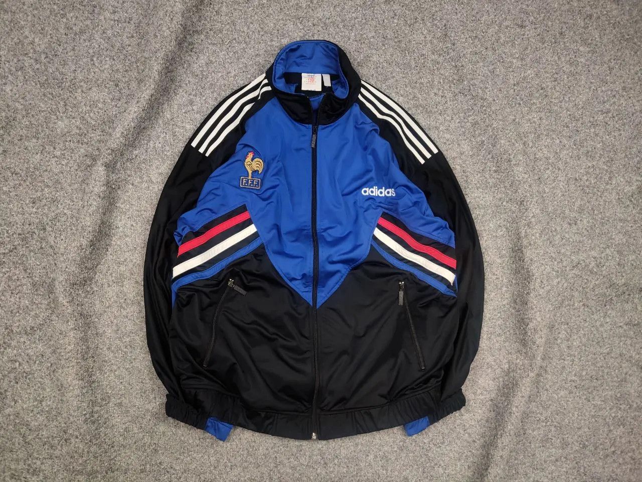 Vintage 1996-98 Adidas France FFF Logo Zip Track Jacket