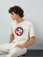 Gucci o1loc1c0226 771758 Cotton Jersey Printed T-Shirt Off White Size US L / EU 52-54 / 3 - 5 Thumbnail