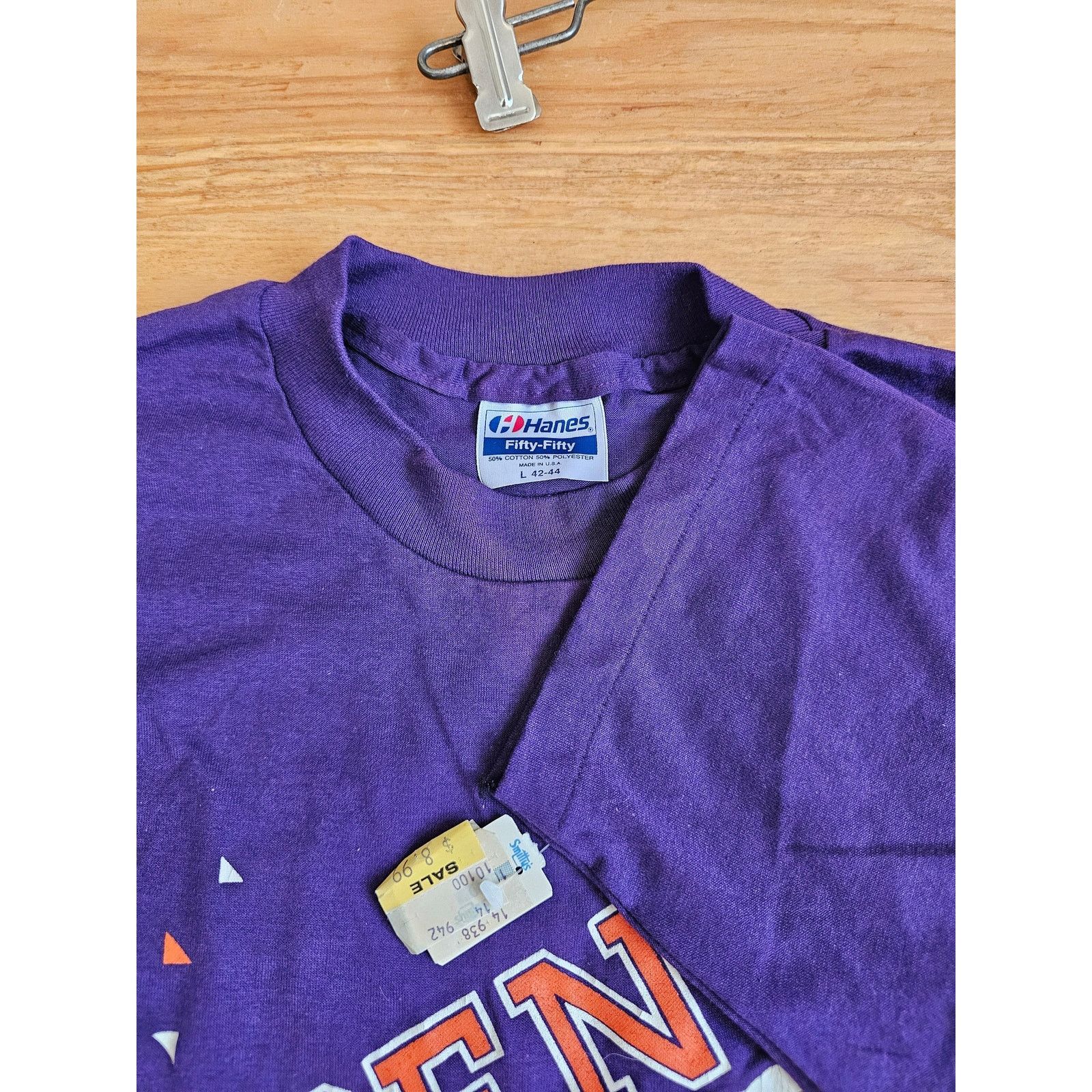 Hanes Phoenix Suns T-shirt, Purple Orange, Sz M 1980s Size US M / EU 48-50 / 2 - 3 Thumbnail