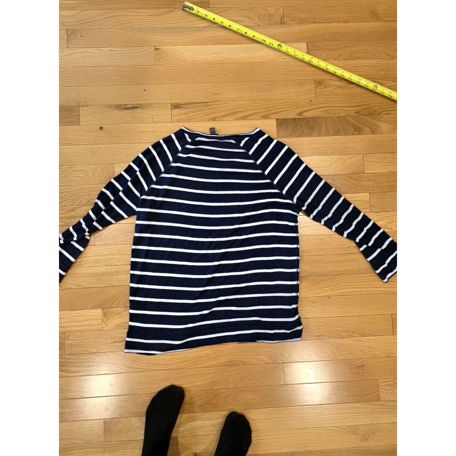 Vintage MIX by 41 Hawthorn Navy and White Striped Sweater L Women Pullover Long Sleeve Size L / US 10 / IT 46 - 3 Thumbnail