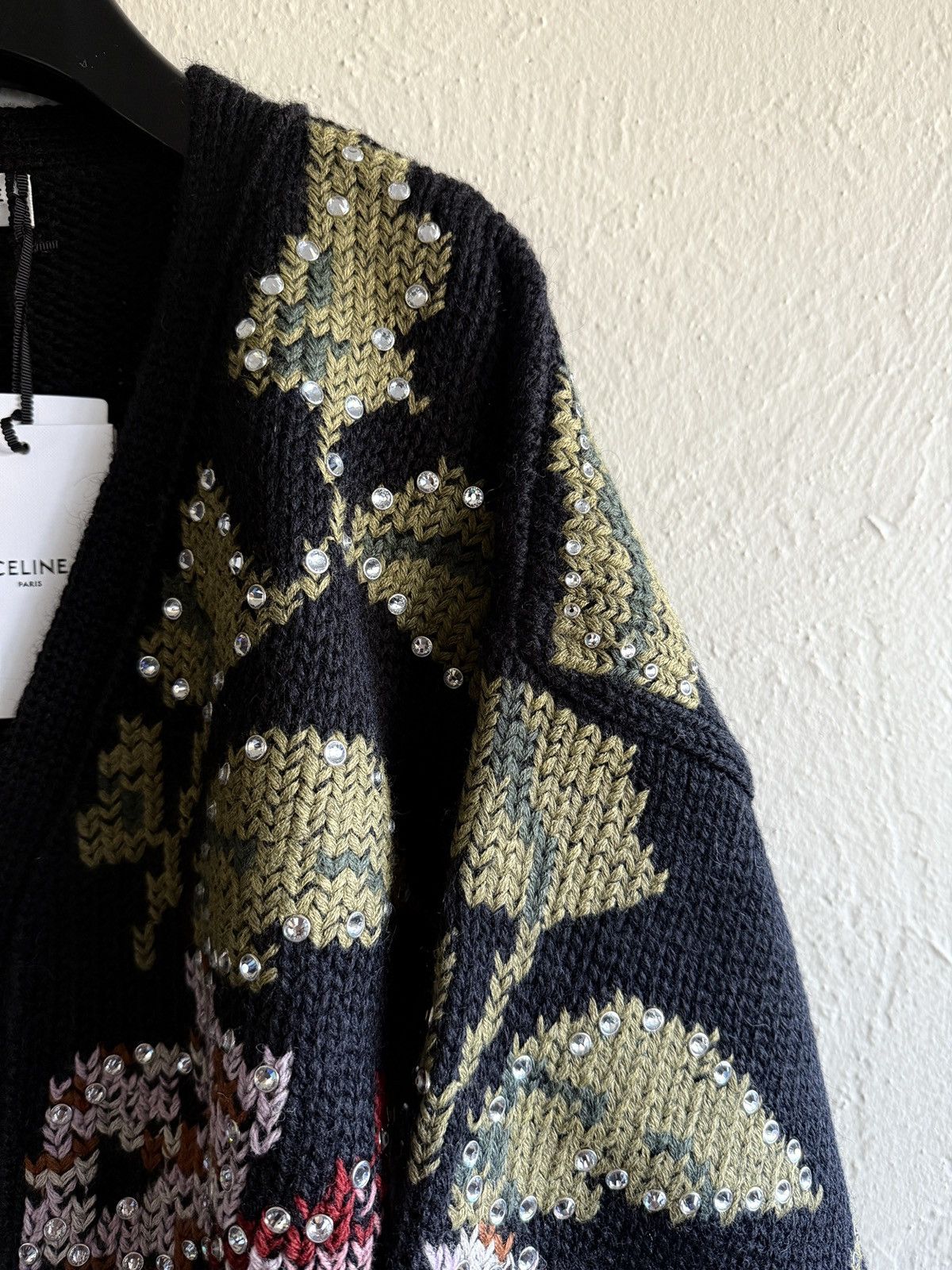 Celine × Hedi Slimane $4500 Celine studded heavy knit cardigan Hedi Slimane Size US L / EU 52-54 / 3 - 3 Thumbnail