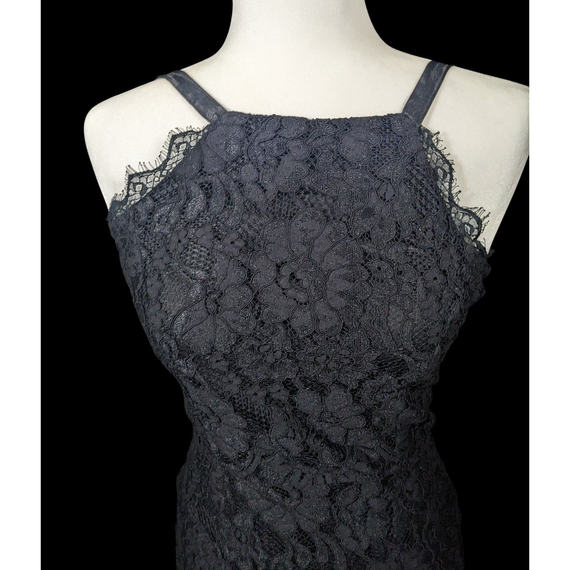 Lulus Lulu's Wishful Wandering Black Lace Bodycon Dress Size Small Size S / US 4 / IT 40 - 10 Thumbnail