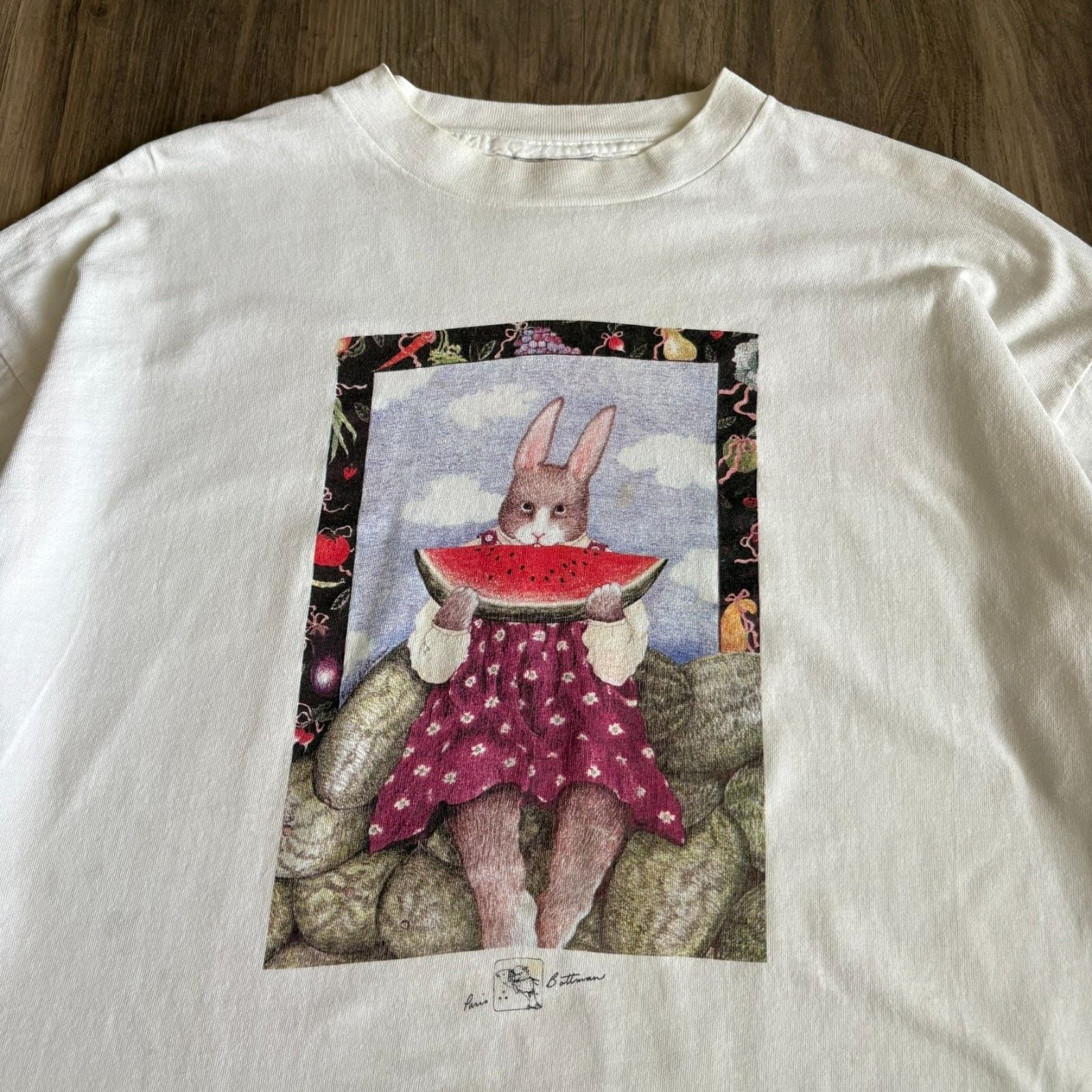 Vintage Vintage Paris Bottman Art T-Shirt Men's Size L White Rabbit Size US L / EU 52-54 / 3 - 1 Thumbnail