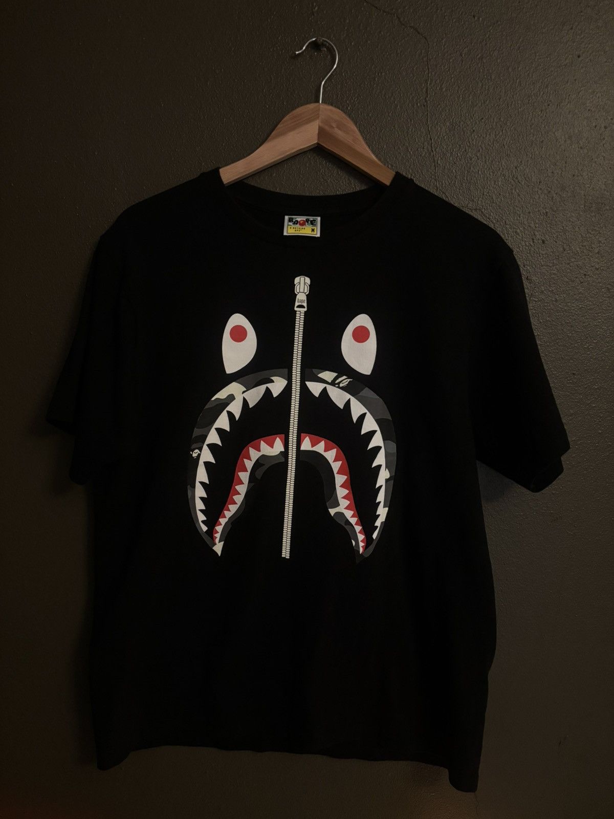 BAPE ABC GREY/SILVER CAMO SHARK TEE