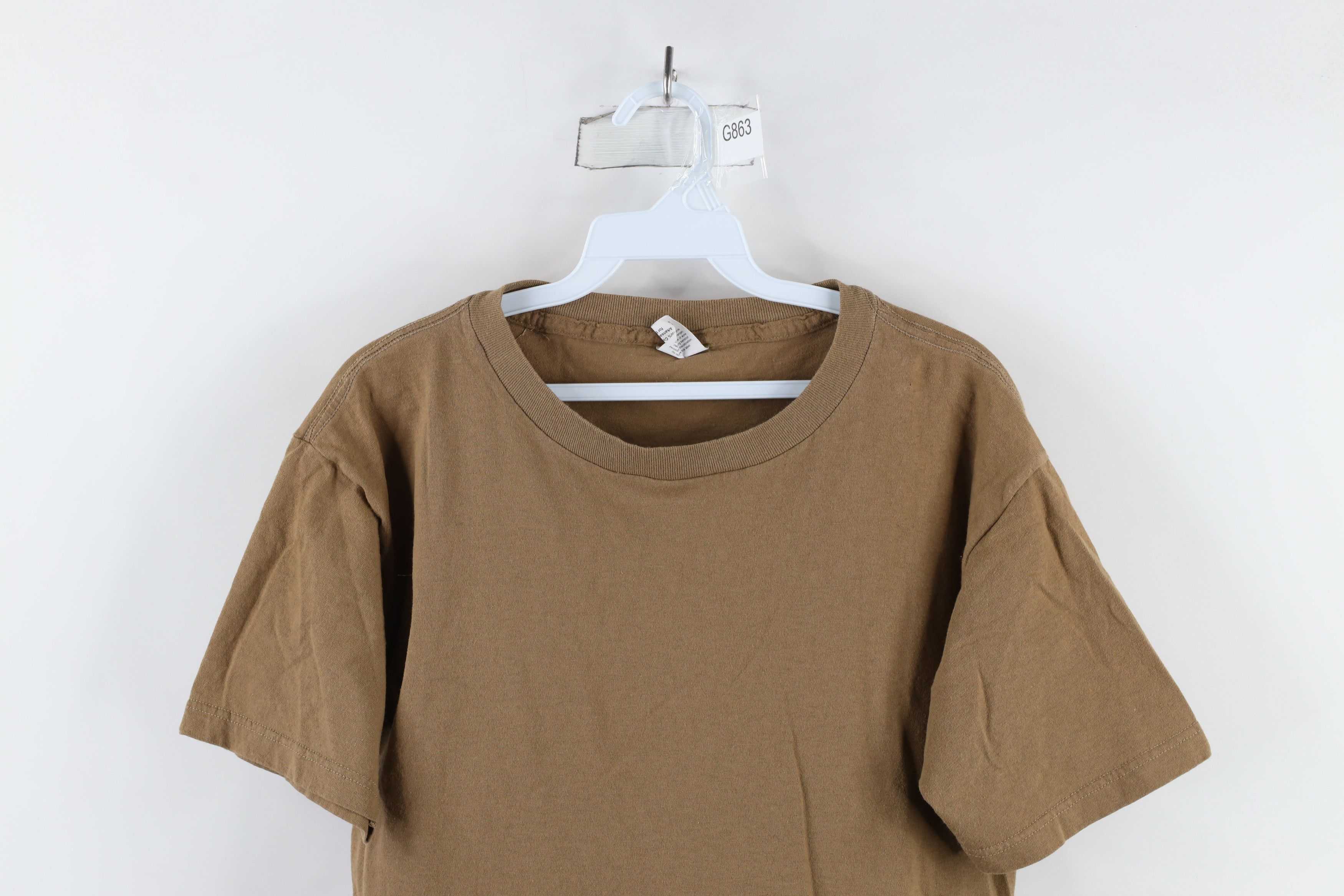 Vintage Vintage 90s Streetwear Faded Blank Cotton T-Shirt Brown USA Size US L / EU 52-54 / 3 - 2 Thumbnail