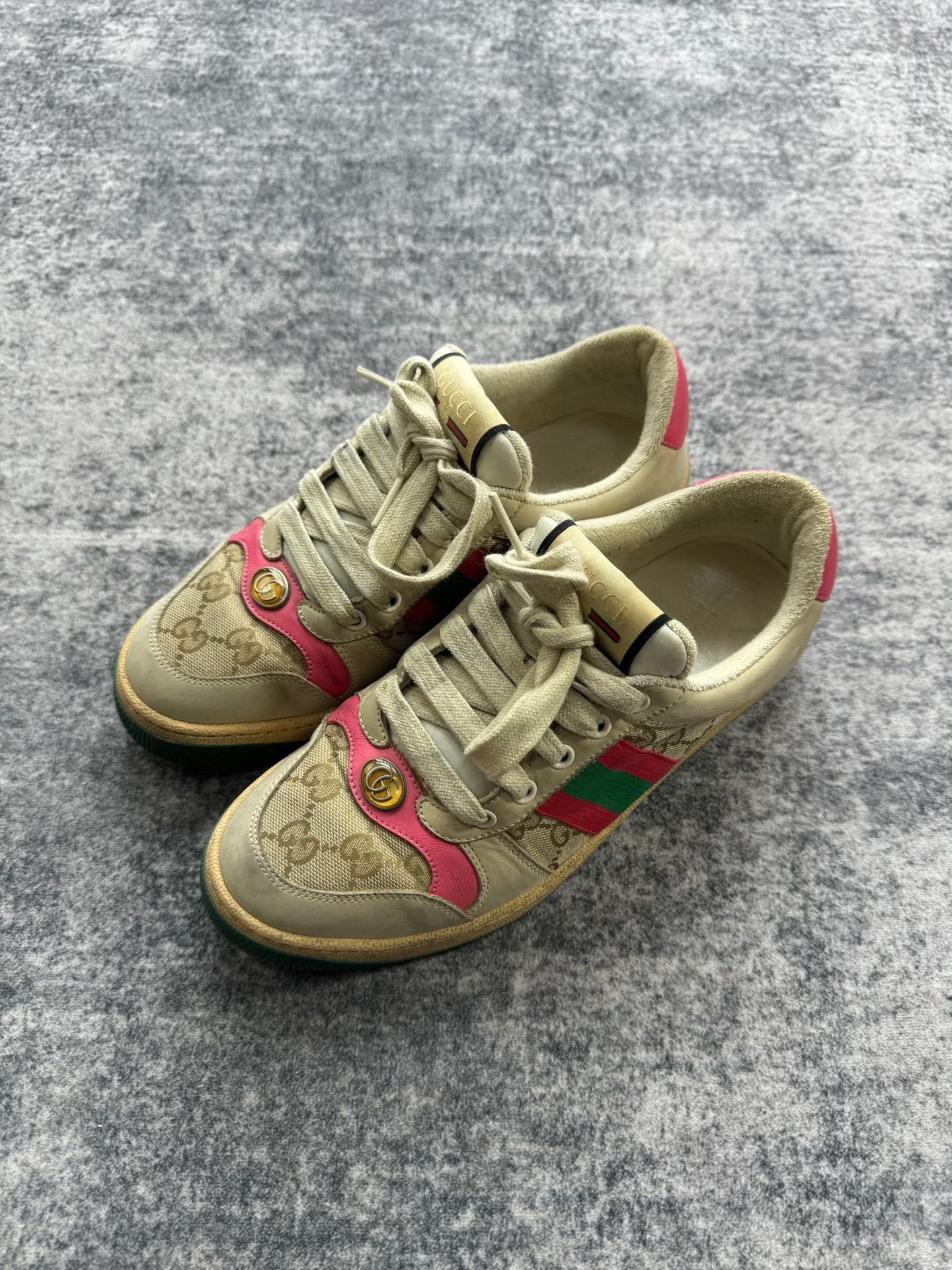 Gucci Gucci Pink Dirty Shoes Size US 7 / IT 37 - 1 Thumbnail