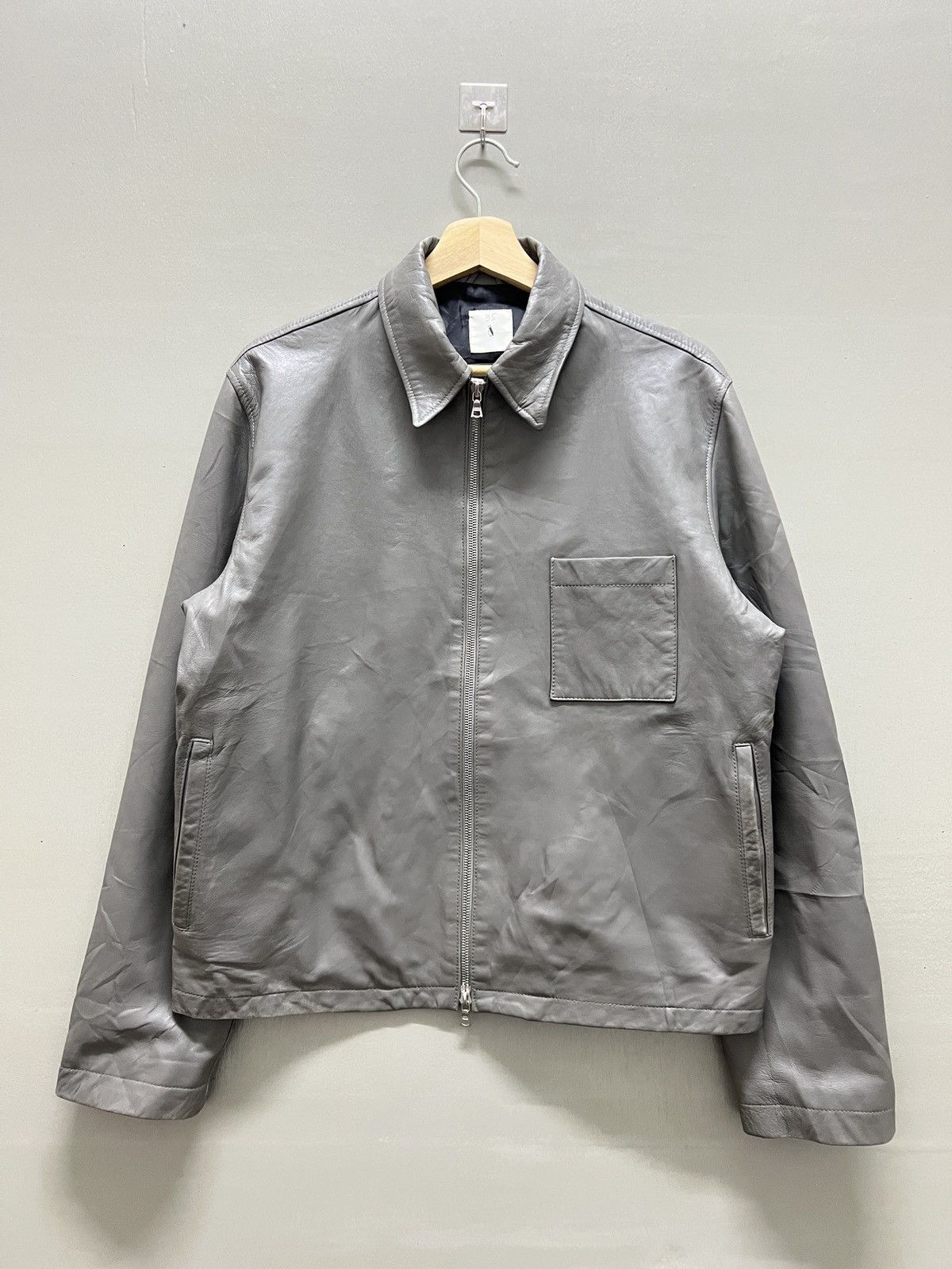 90s luna mattino zip short leatherjacket