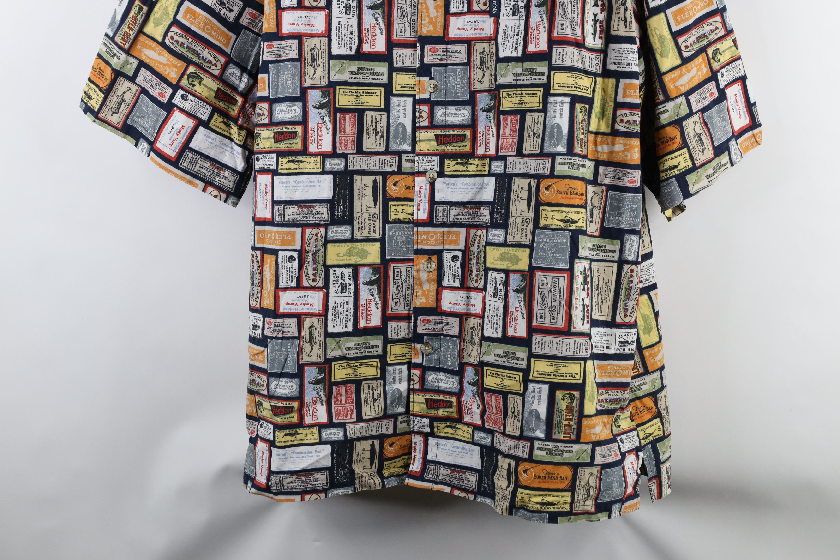 Columbia × Vintage Vintage 90s Columbia Over Print Short Sleeve Button Shirt Size US L / EU 52-54 / 3 - 3 Thumbnail