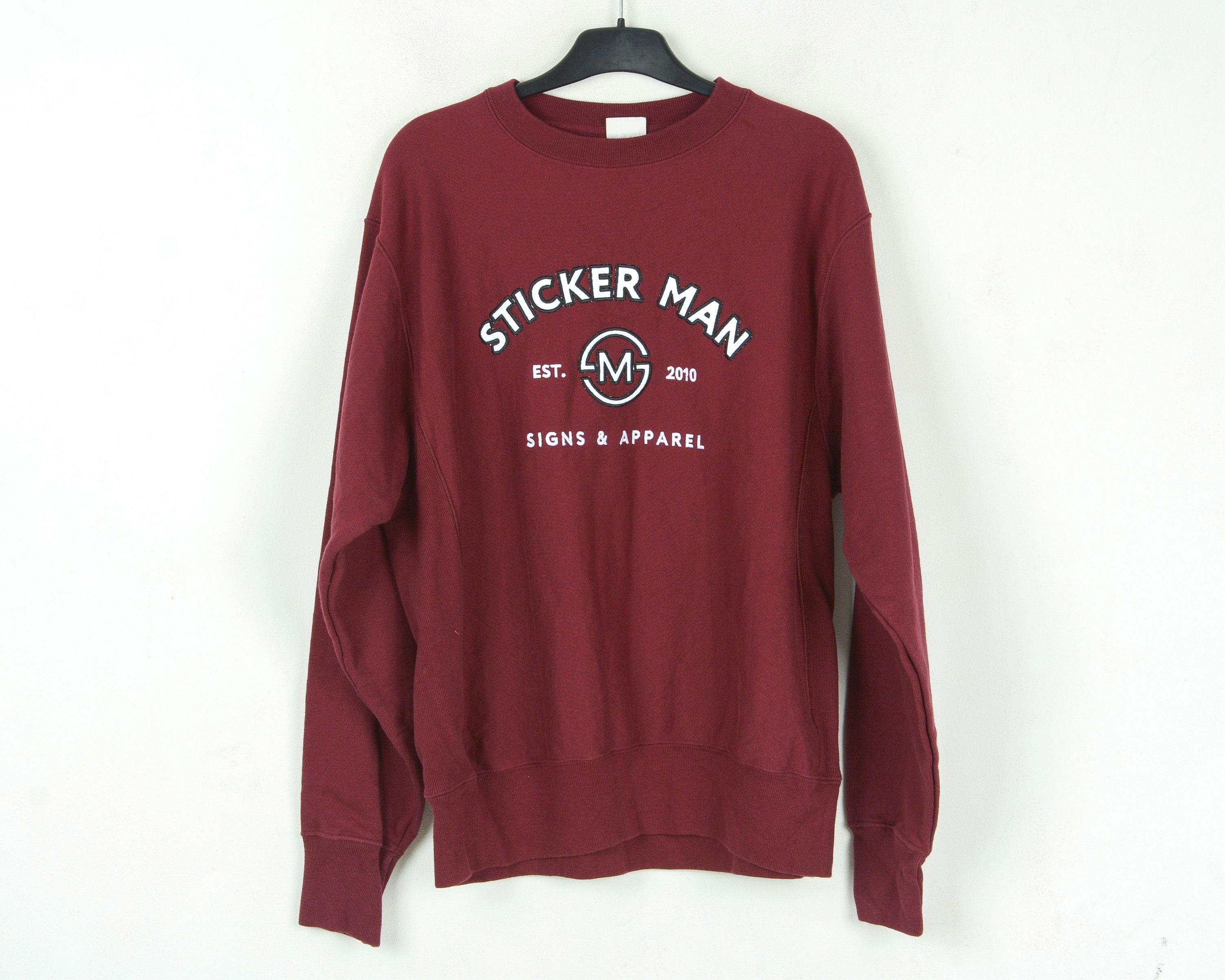 Champion × Vintage Jumper Sticker Man Reverse Weave Pullover Cotton Sweatshirt Size US M / EU 48-50 / 2 - 1 Thumbnail