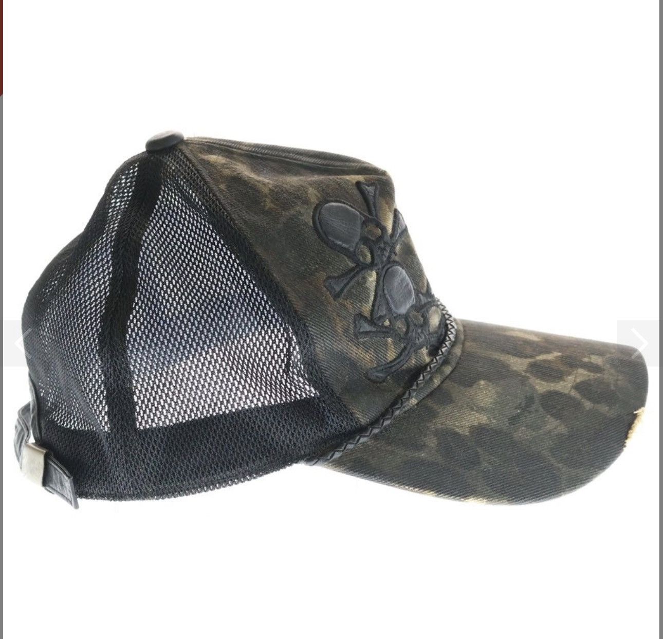 If Six Was Nine Roen Skull Leopard patch studded mesh cap hat Size ONE SIZE - 4 Thumbnail
