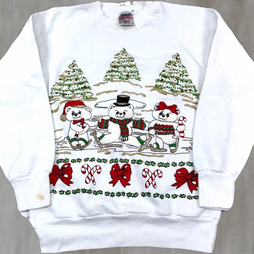 Vintage VINTAGE Oneita Christmas Sweater Crew Neck Women S White 90s 80s USA Snowman Pullover Sweatshirt Knit Size S / US 4 / IT 40 - 1 Thumbnail