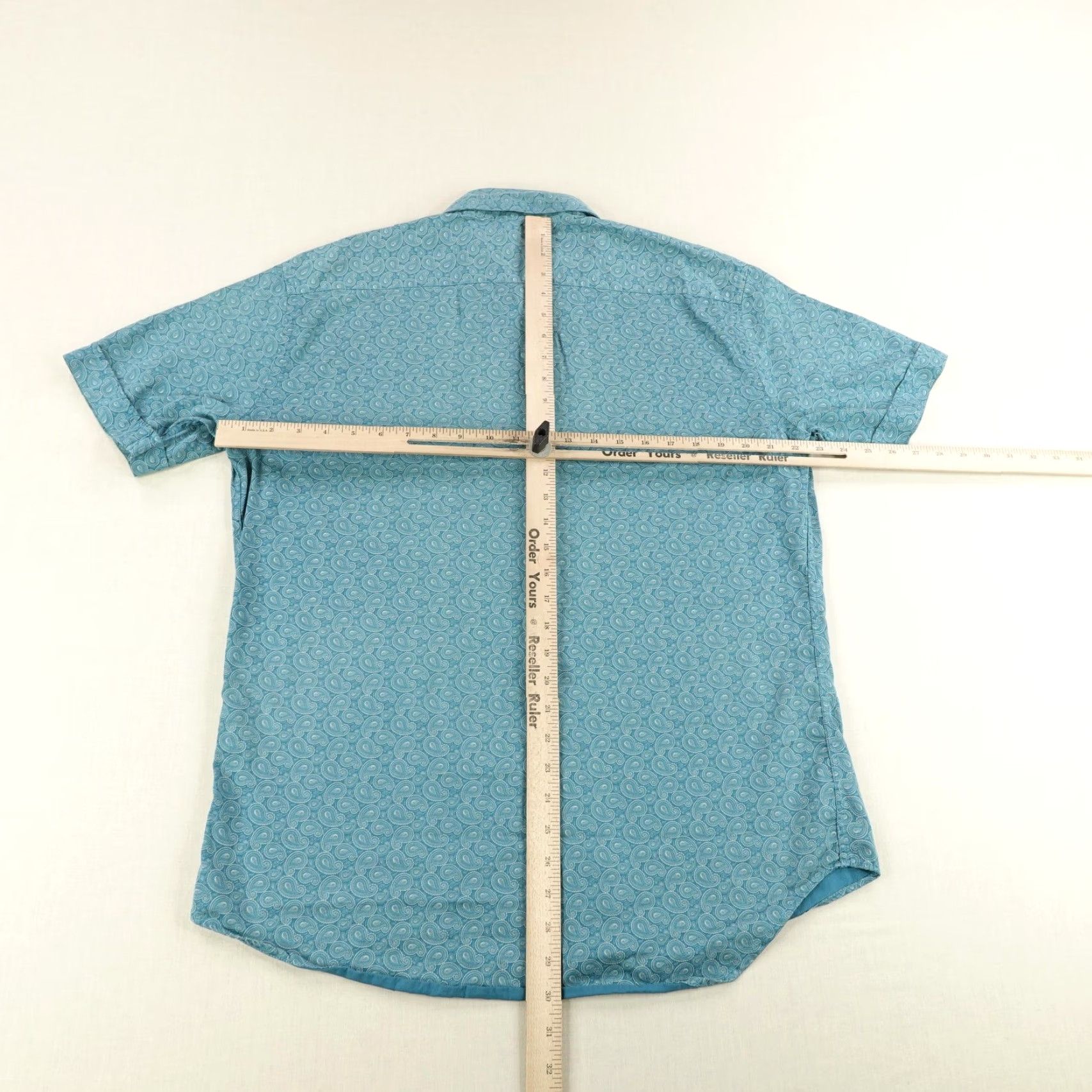 Paul Smith Paul Smith Shirt Mens XL Blue Teal Paisley Short Sleeve Button Up Size US XL / EU 56 / 4 - 6 Thumbnail