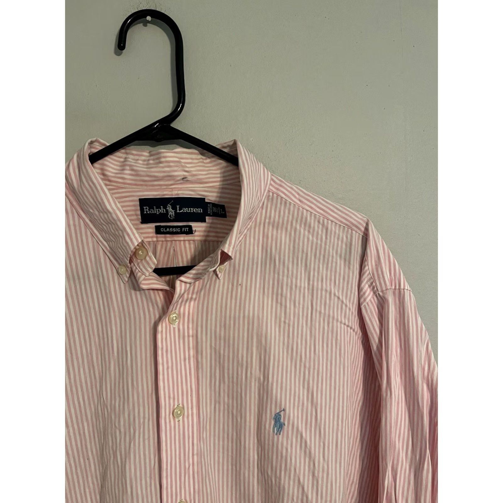 Polo Ralph Lauren Polo Ralph Lauren Shirt Pink Striped L/S Button Up Dress Shirt Men's L Size 42R - 2 Thumbnail