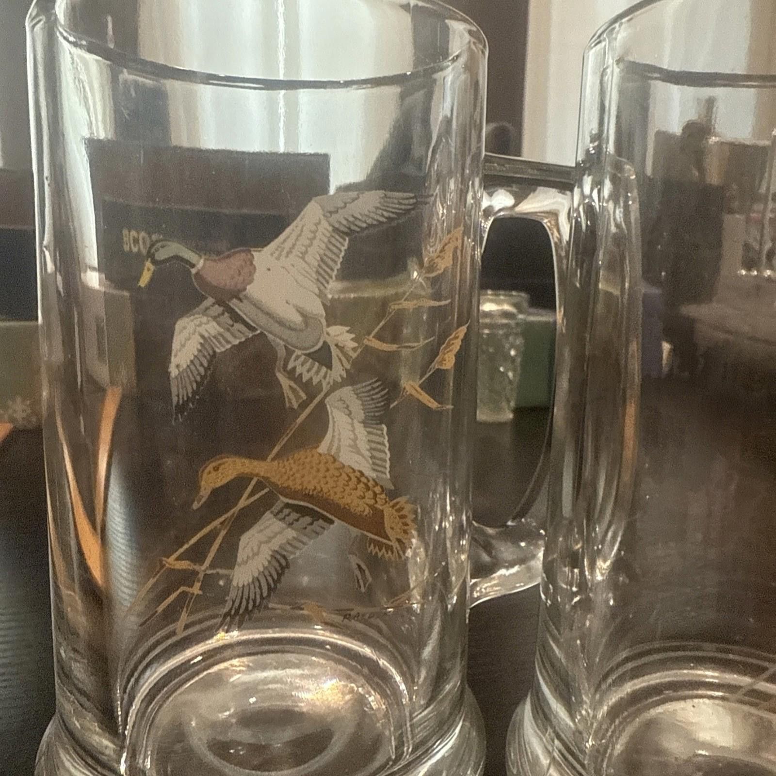 SCHMIDT 2 Vintage Schmidt Beer Eagles Wildlife Glass Beer Mug 5.5" Size ONE SIZE - 2 Thumbnail