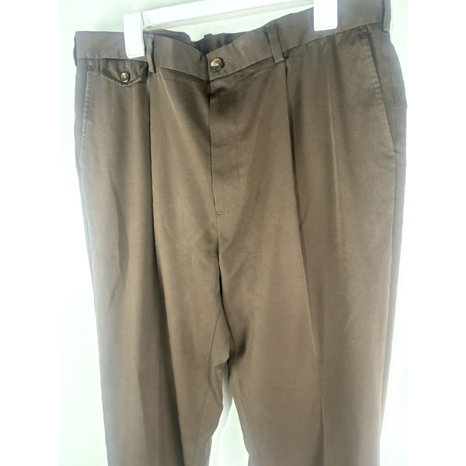 Brooks Brothers Brooks Brothers Brown Pleated Cuffed Dress Pants Men’s Size 38X32 Size US 38 / EU 54 - 2 Thumbnail