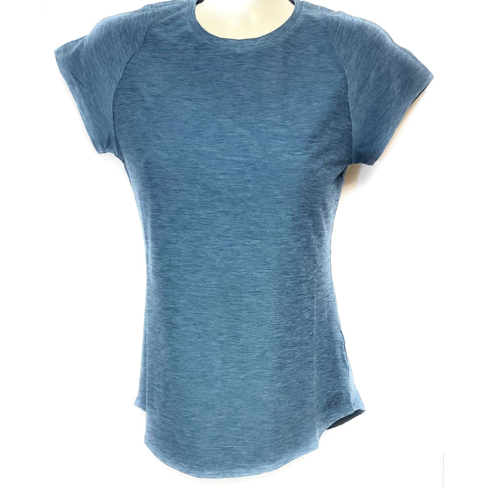 New Balance Womens New Balance WT01164 SNH Heathertech Slate Blue Athletic Tee T-Shirt Size S / US 4 / IT 40 - 2 Thumbnail