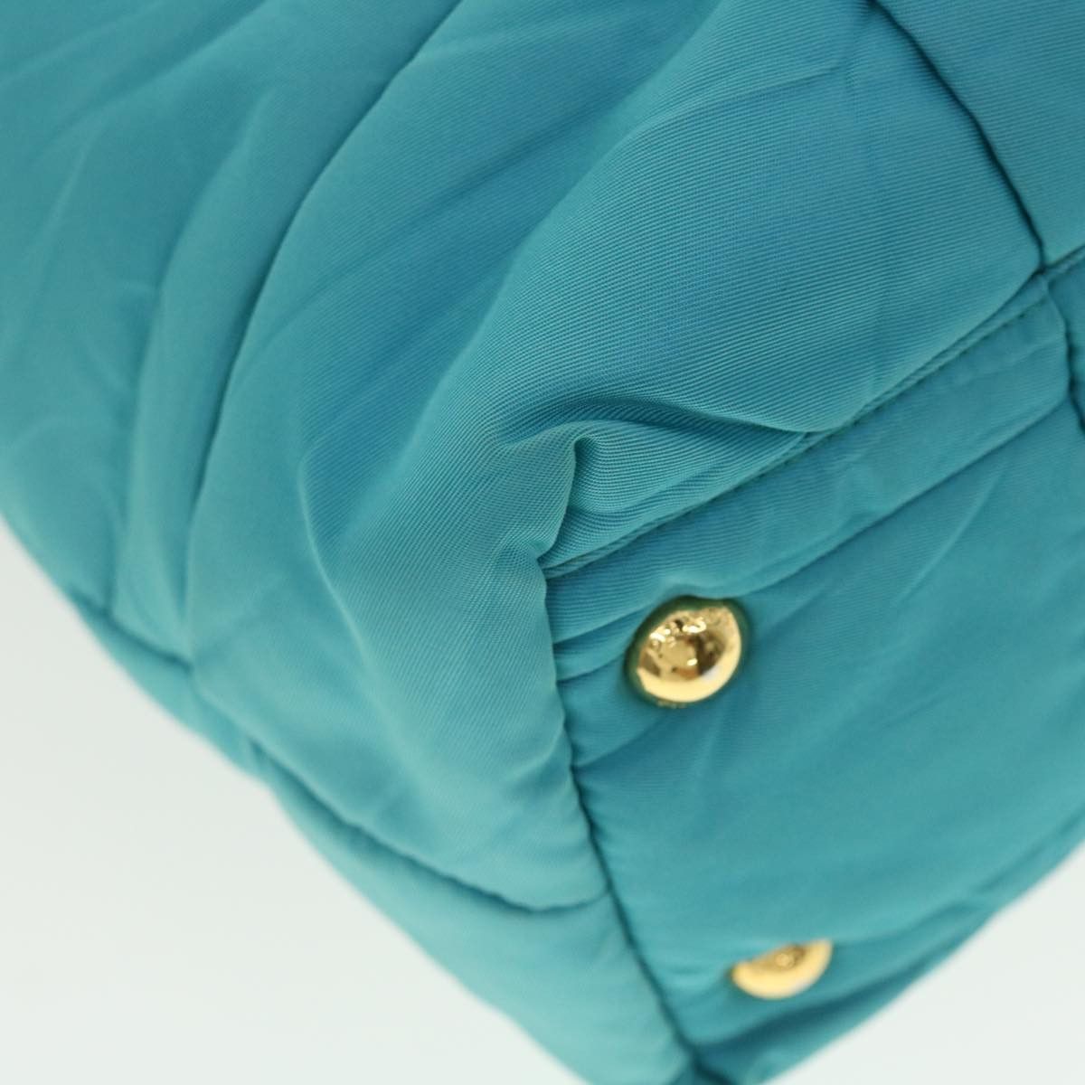 Prada PRADA Quilted Hand Bag Nylon Turquoise Blue Size ONE SIZE - 16 Thumbnail