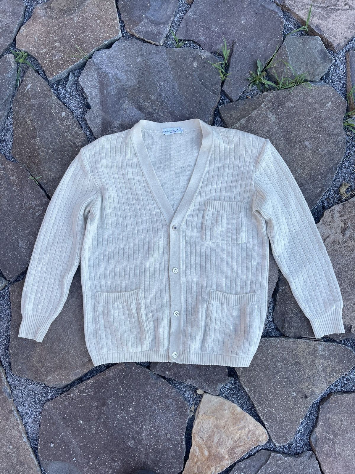 90’s Christian Dior Paris vintage wool pocket cardigan