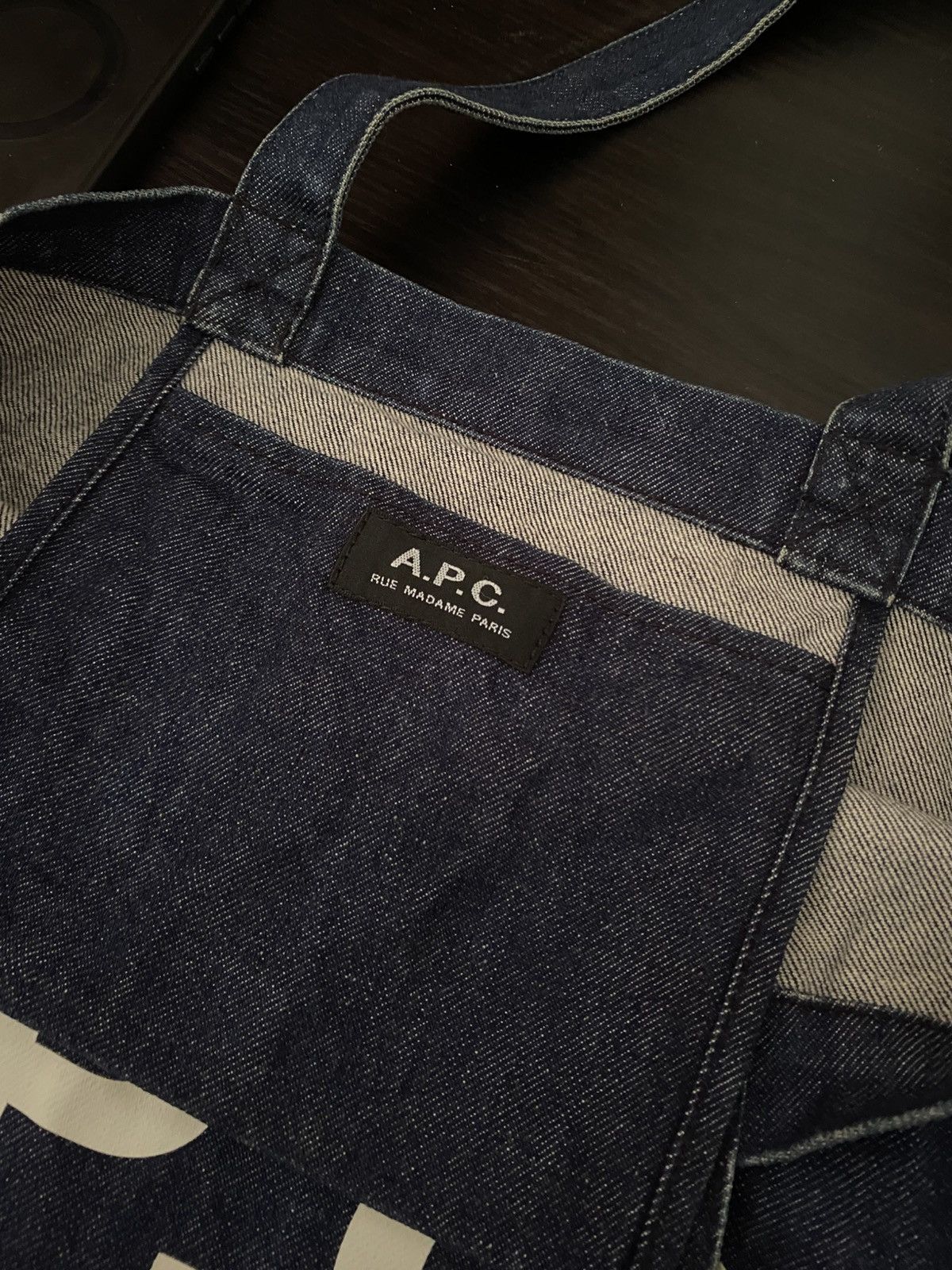 A.P.C. A.P.C Rue Madame Paris Denim Tote Bag Size ONE SIZE - 6 Thumbnail