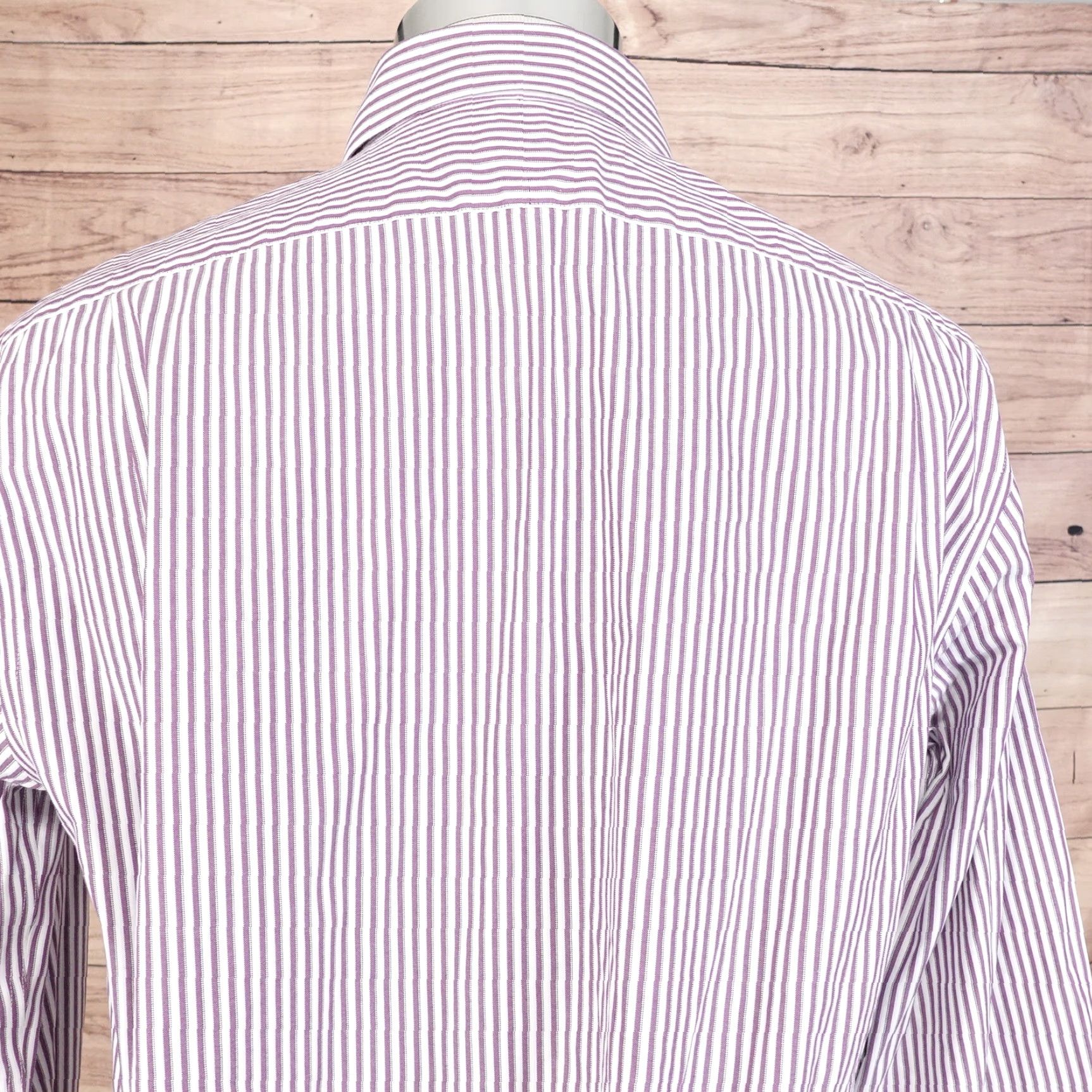 Stafford VINTAGE Stafford Men's Dress Shirt Long Sleeve Striped Cotton Business Casual Formal 16 Size 42R - 5 Thumbnail