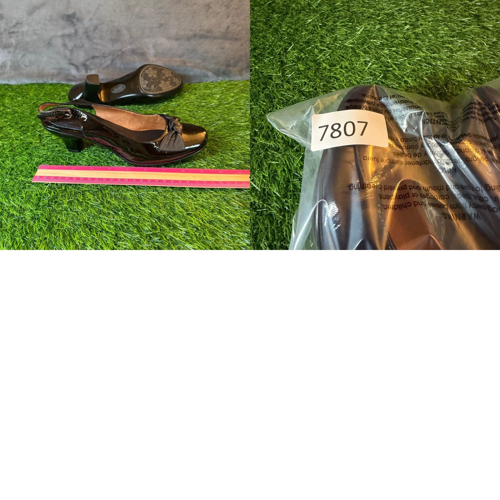 Vintage Sofft Black Patent Leather Slingback Pumps Kitten Heel Dress Shoes Womens 7 M Size M / US 6-8 / IT 42-44 - 9 Thumbnail