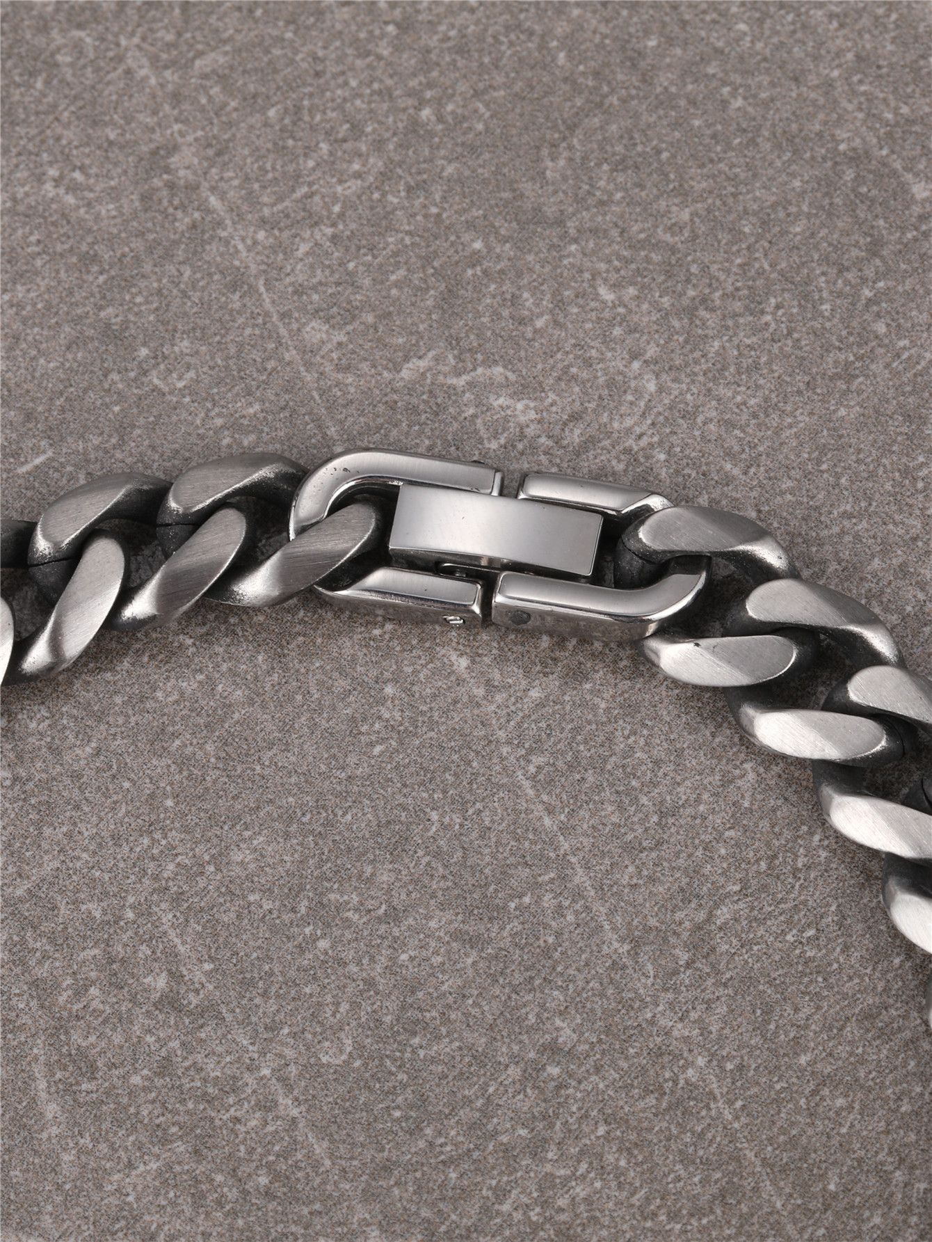 Jewelry Stainless Steel Bracelet Curb Rapper 8.3" Size ONE SIZE - 2 Thumbnail
