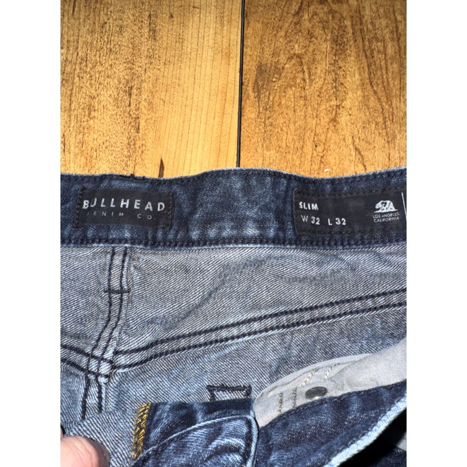 Denime Bullhead Denim Jeans Men’s 32x30 Slim Fit Dark Wash Stretch Low Rise Size US 32 / EU 48 - 5 Thumbnail