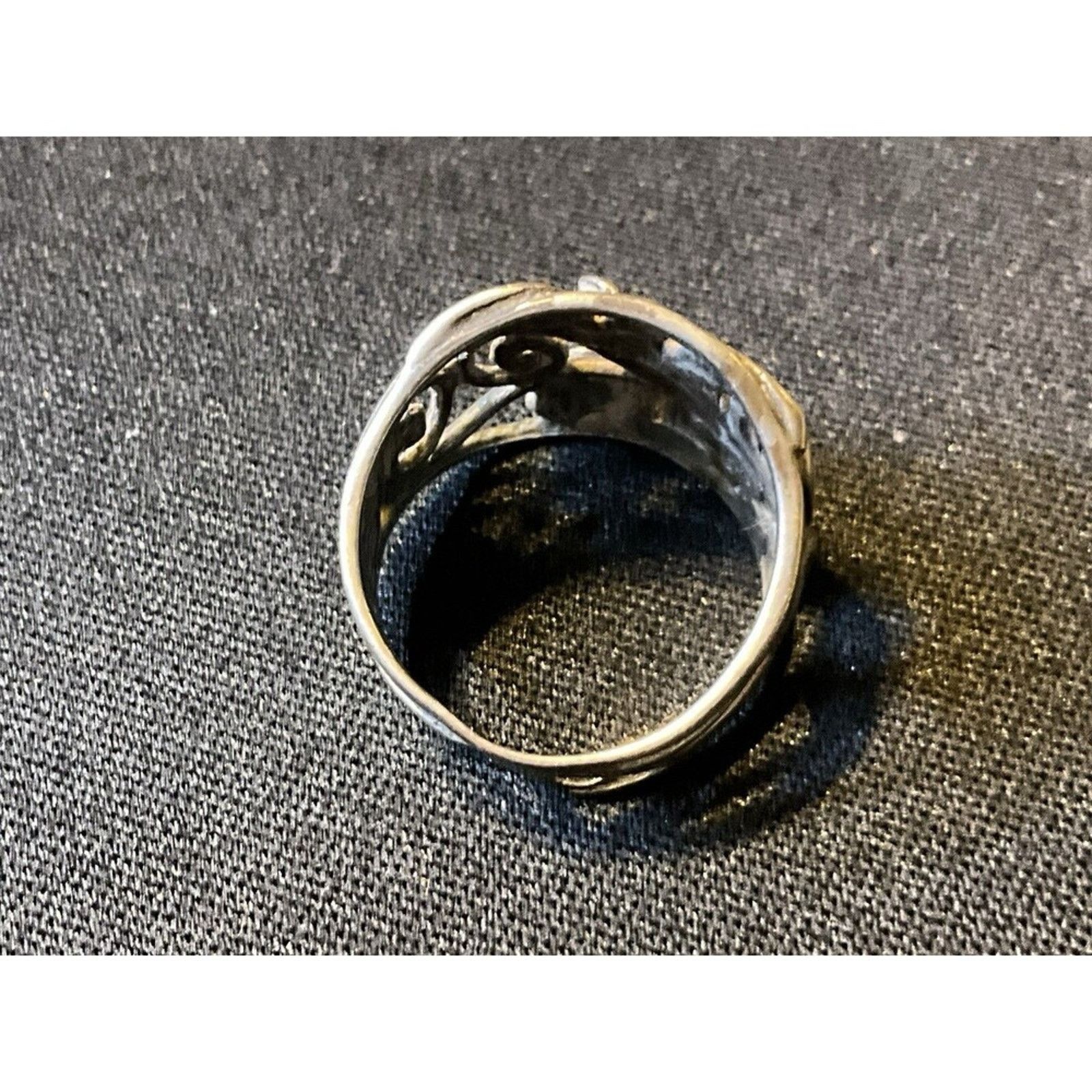 Other 925 Sterling Silver Floral Band Ring Size 4.5 Size ONE SIZE - 4 Thumbnail