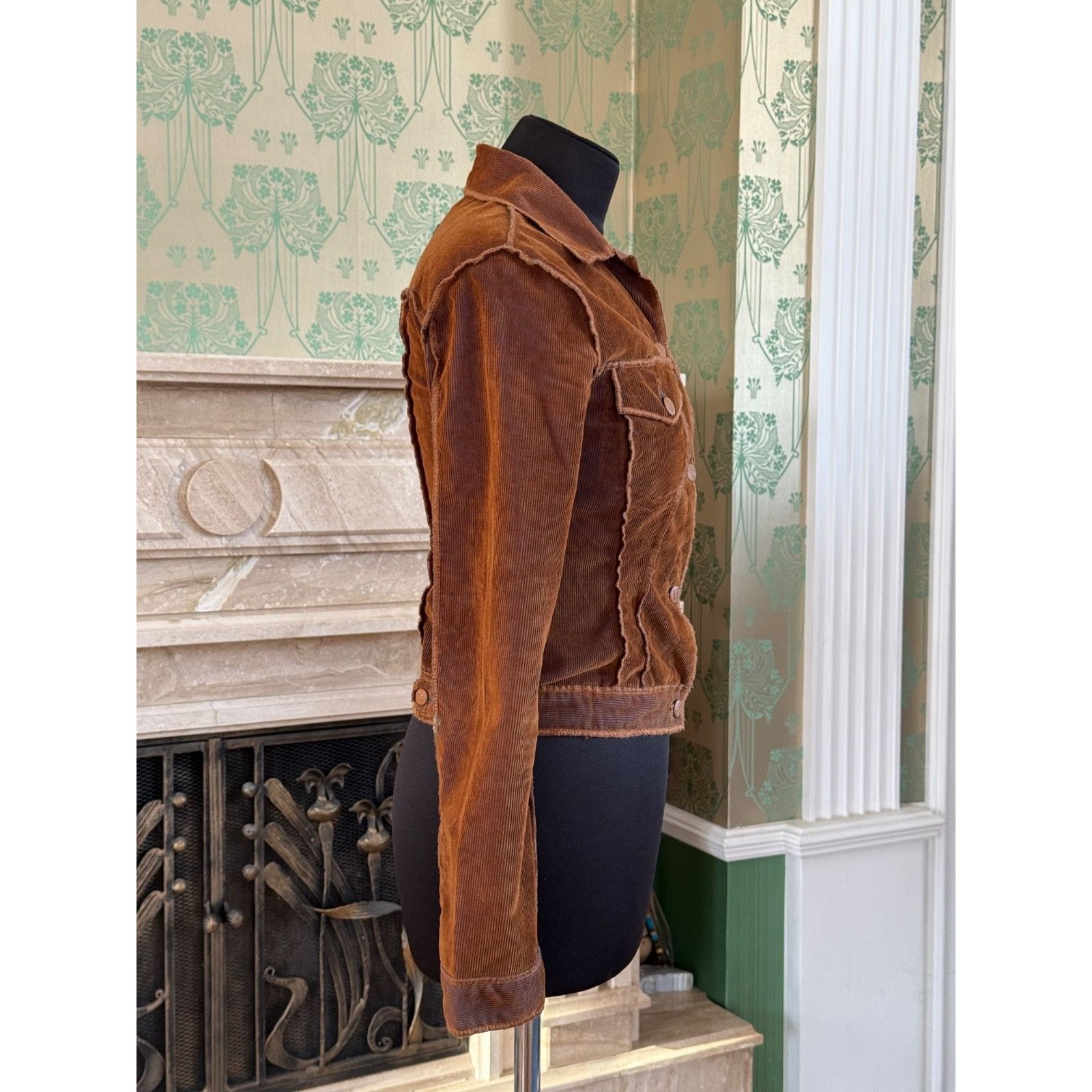 Jean Paul Gaultier Vintage Jean Paul Gaultier Rust Corduroy Blue Brown Jacket S Size S / US 4 / IT 40 - 7 Thumbnail