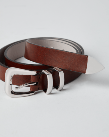 Brunello Cucinelli o1la1rc1a0325 Size: OS/Leather Belt in Brown Size ONE SIZE - 2 Thumbnail