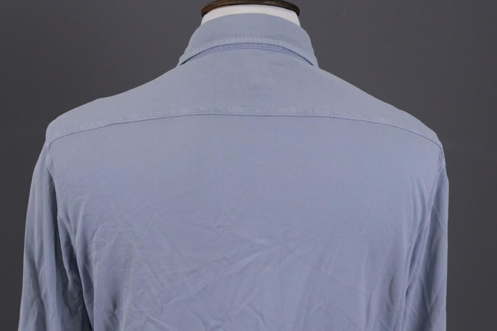 Designer Boggi Milano Italian Style Blue Down Dress Shirt Size 39 Size US M / EU 48-50 / 2 - 8 Thumbnail