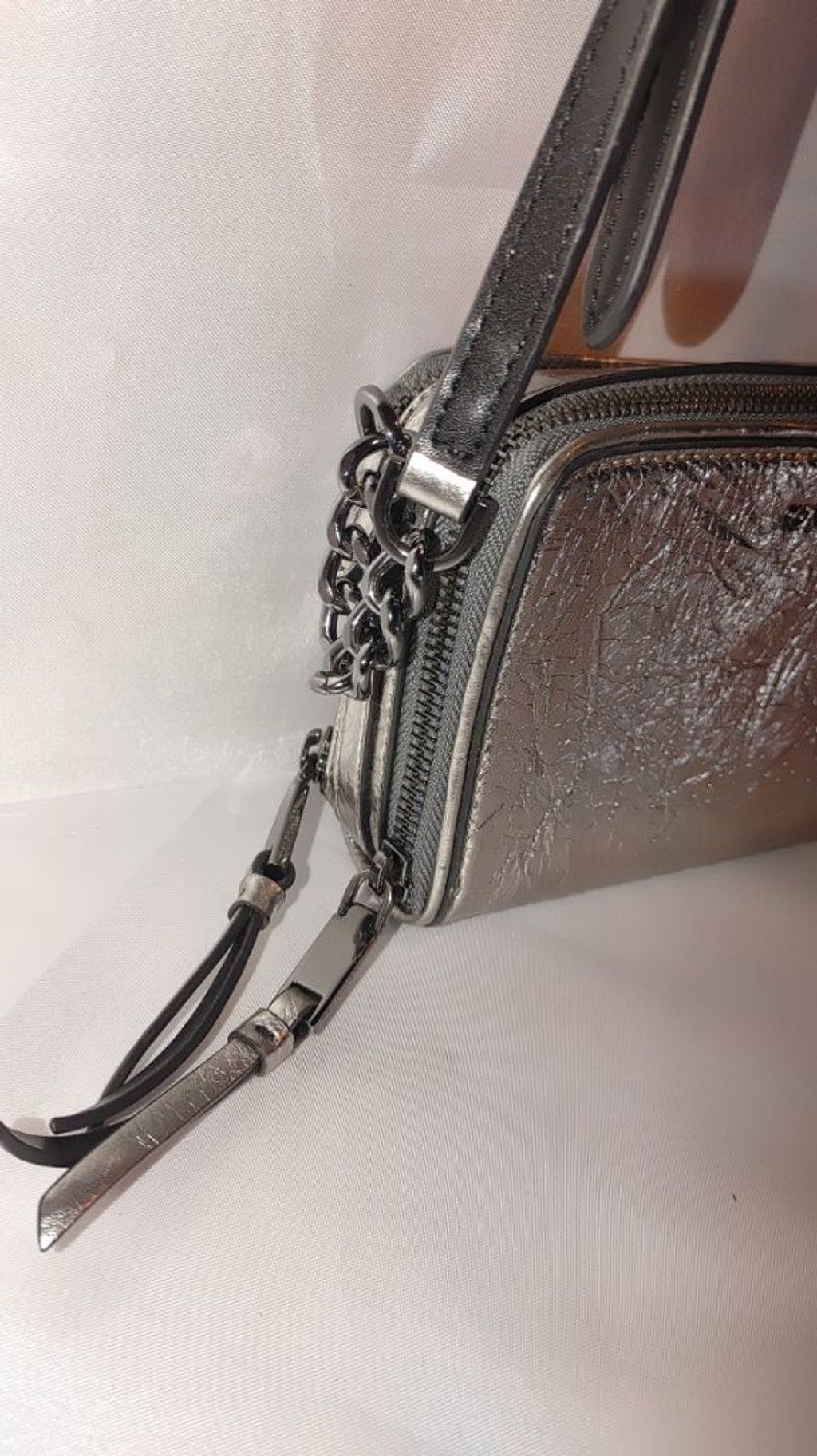 Calvin Klein Calvin Klein Marybelle Metallic Silver Crossbody Size ONE SIZE - 3 Thumbnail