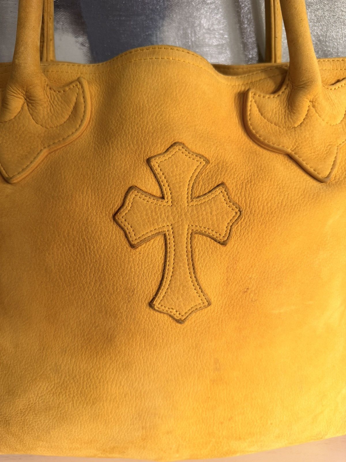 Chrome Hearts Chrome Hearts Yellow Nubuck Cross Patch FS Tote Bag Size ONE SIZE - 3 Thumbnail