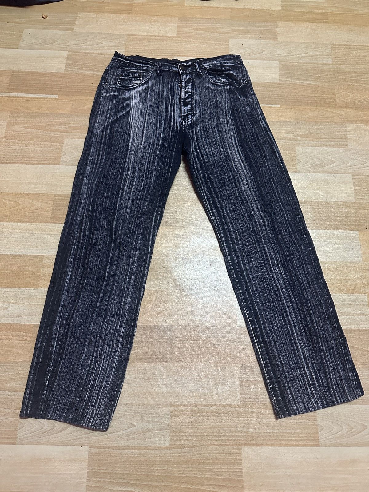 Japanese Brand Rare🔥🔥Striped Stretchable Denim Size US 31 - 1 Thumbnail