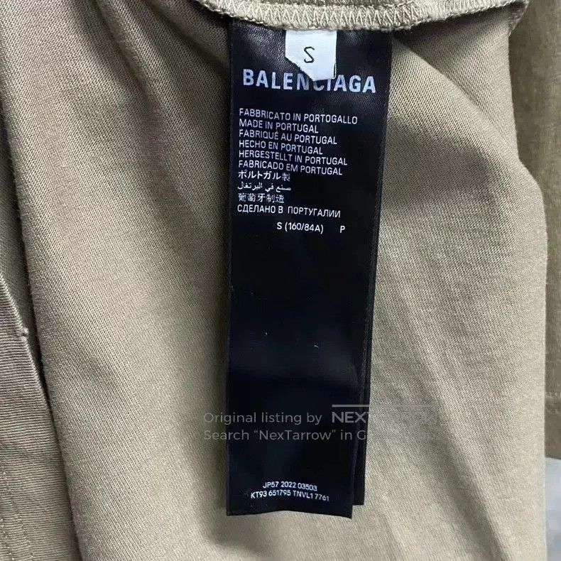 Balenciaga Balenciaga Beige Logo Print Short Sleeve. Size US XXS / EU 40 - 4 Thumbnail
