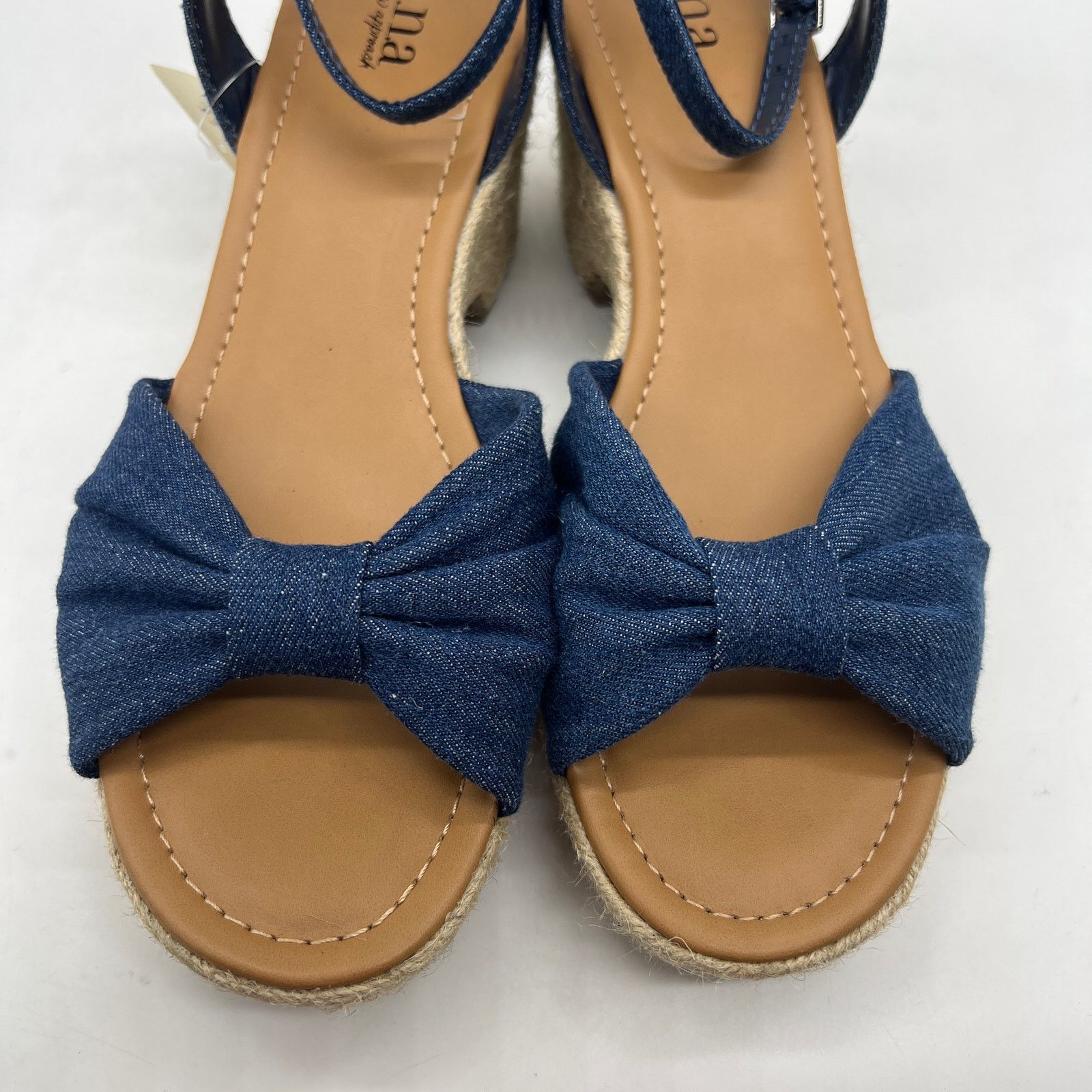 Other a.n.a Womens Dukes Heeled Sandals Denim Blue Size 9.5 Size US 9.5 / IT 39.5 - 12 Thumbnail