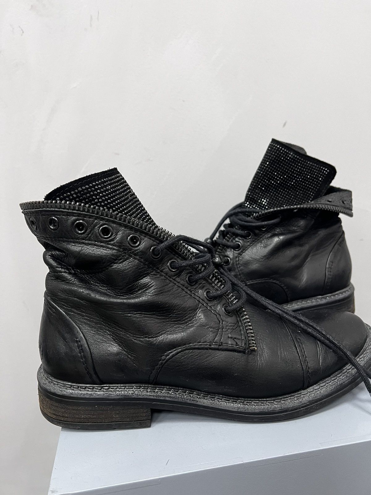 Vintage 90s Vintage Leather Cowboy Boots Western shoes GUIDI STYLE Size US 7.5 / EU 40-41 - 2 Thumbnail