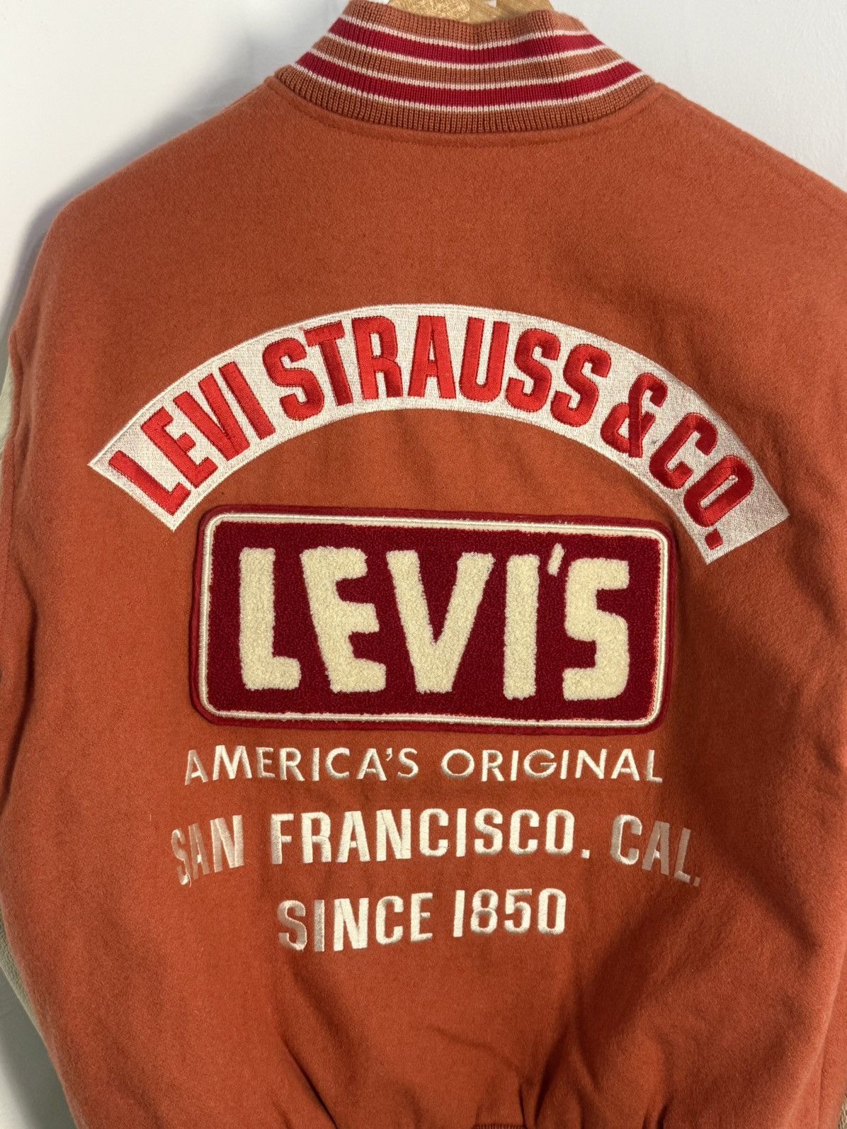 Levi's Vintage Clothing Levi's Wool Varsity Jacket Red Tab 90s Size US M / EU 48-50 / 2 - 3 Thumbnail