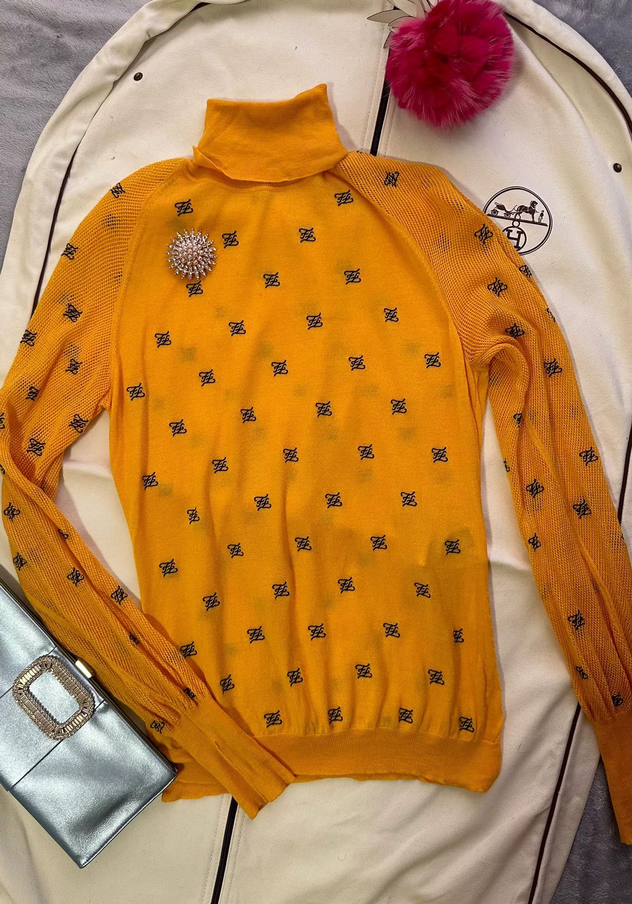 Fendi Fendi Embroidered Knit Sweater Size US L / EU 52-54 / 3 - 1 Thumbnail