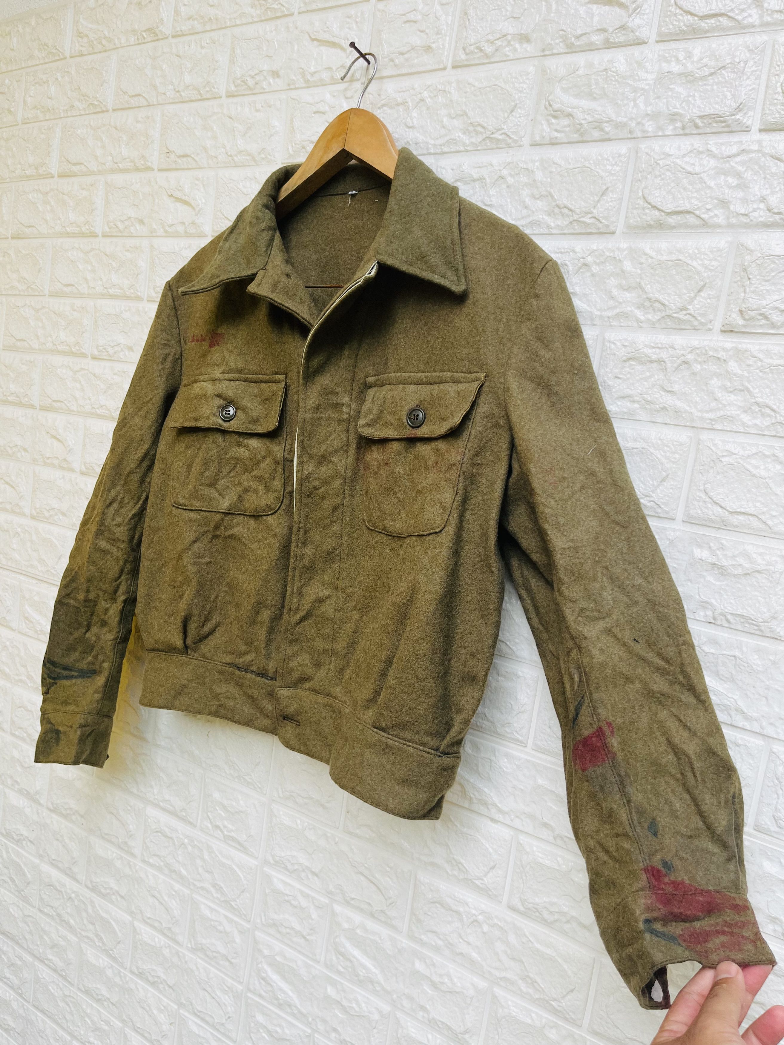 Vintage Vintage 40s Military Army Wool Jacket Designer Fashion Style Size US M / EU 48-50 / 2 - 5 Thumbnail