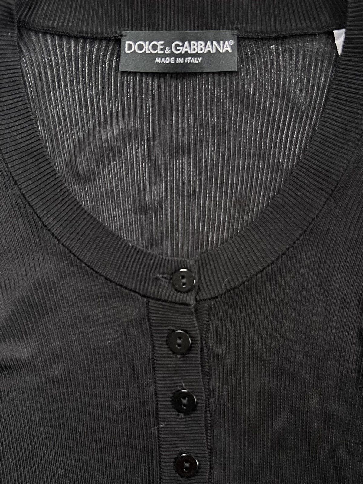 Dolce & Gabbana A/W 2008 Dolce & Gabbana Transparent Ribbed Long-Sleeve Top Size M / US 6-8 / IT 42-44 - 2 Thumbnail