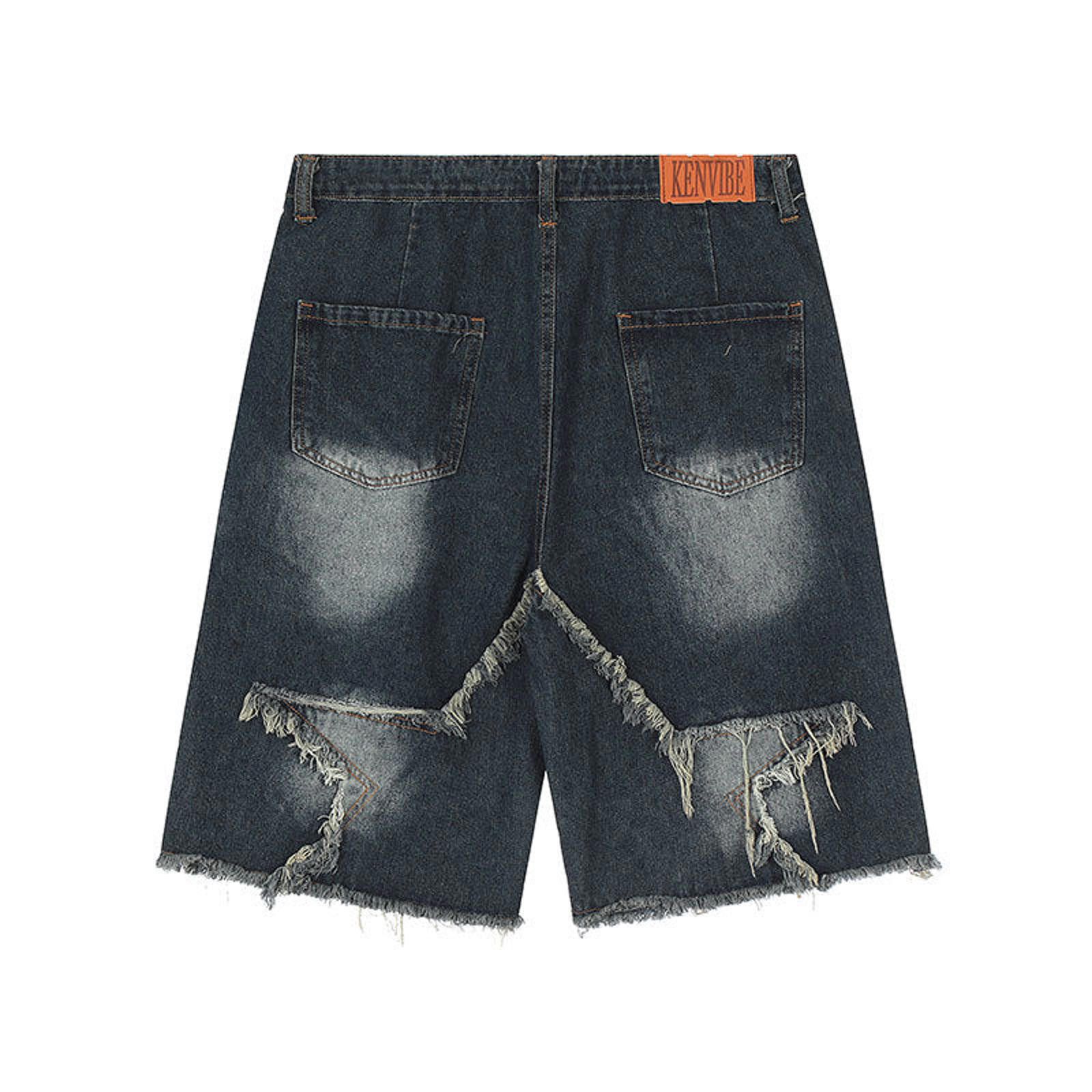 Jean American STAR Embroidered Tassel Patch Denim Shorts Size US 32 / EU 48 - 7 Thumbnail