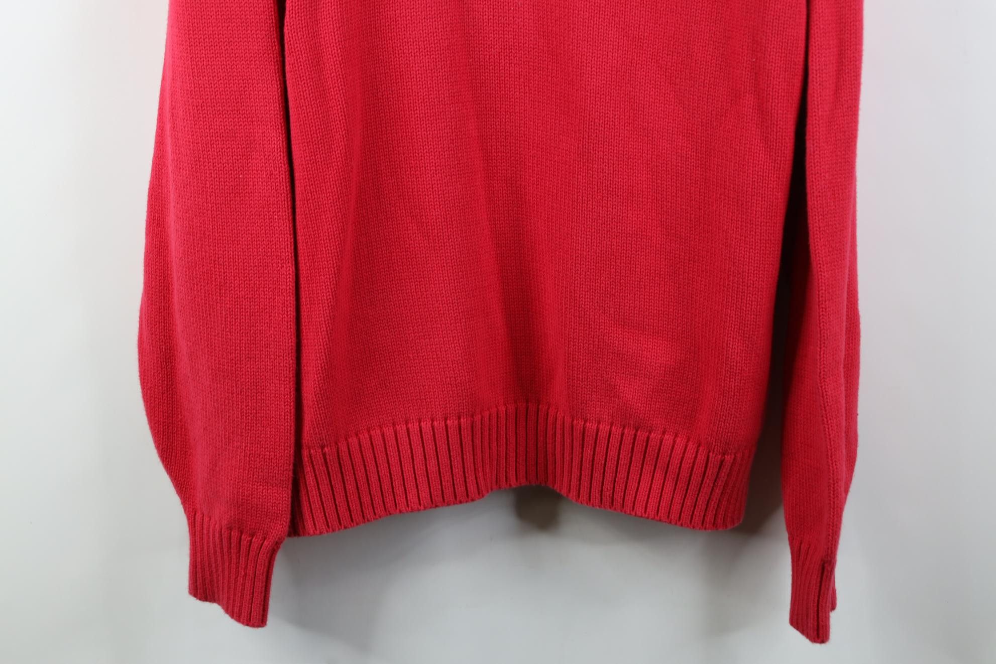 Lands' End Vintage 90s Lands End Knit V-Neck Sweater Japan Red Pink Size US XL / EU 56 / 4 - 3 Thumbnail
