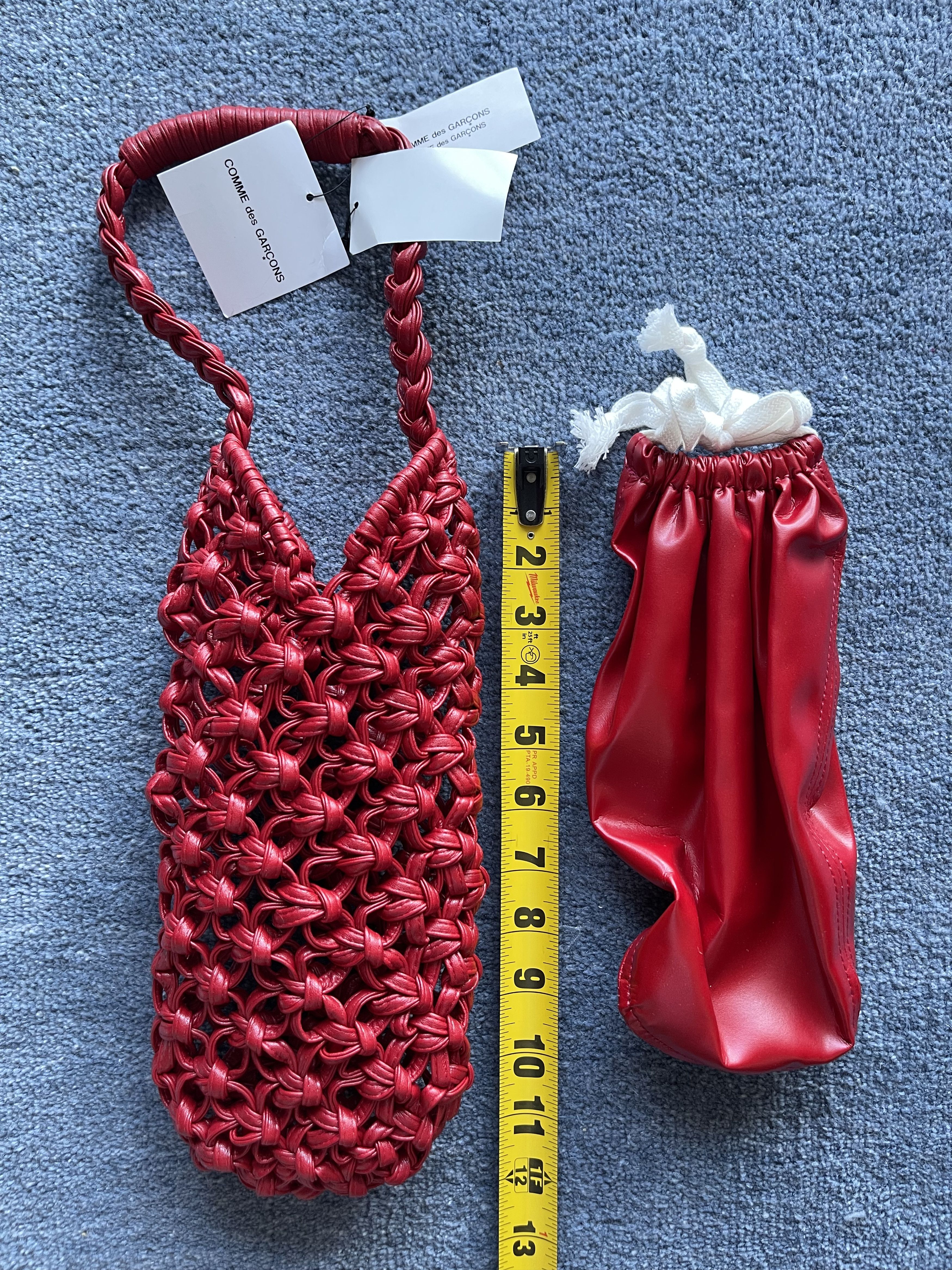 Comme des Garcons Comme des Garcons Woven Handbag Long Red Braided Wine Bag Size ONE SIZE - 6 Thumbnail
