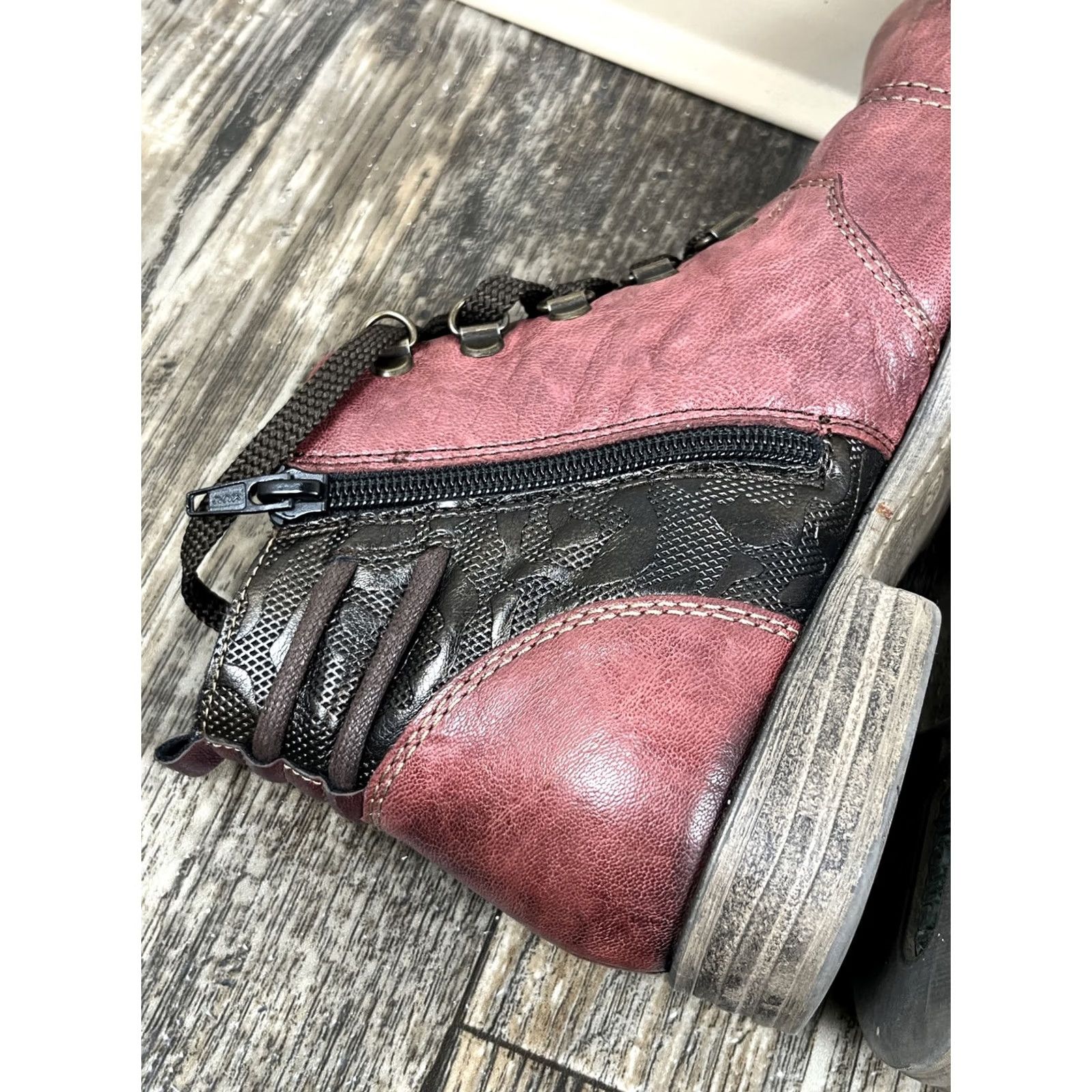 Vintage Remonte Ankle Boots Women’s 5.5 (36) Red Leather Side Zip Block Heel Retro Style Boots Mens? Size US 6 / IT 36 - 6 Thumbnail