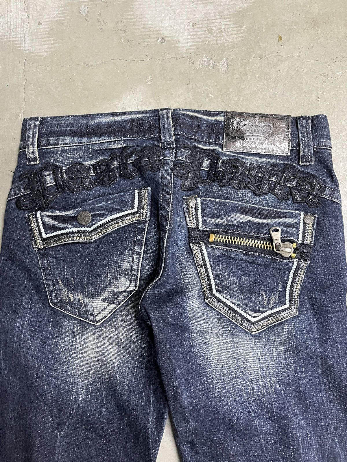 Japanese Brand Japanese Punk Indigo Flare Lightning Wash Pasta Denim Size US 29 - 3 Thumbnail