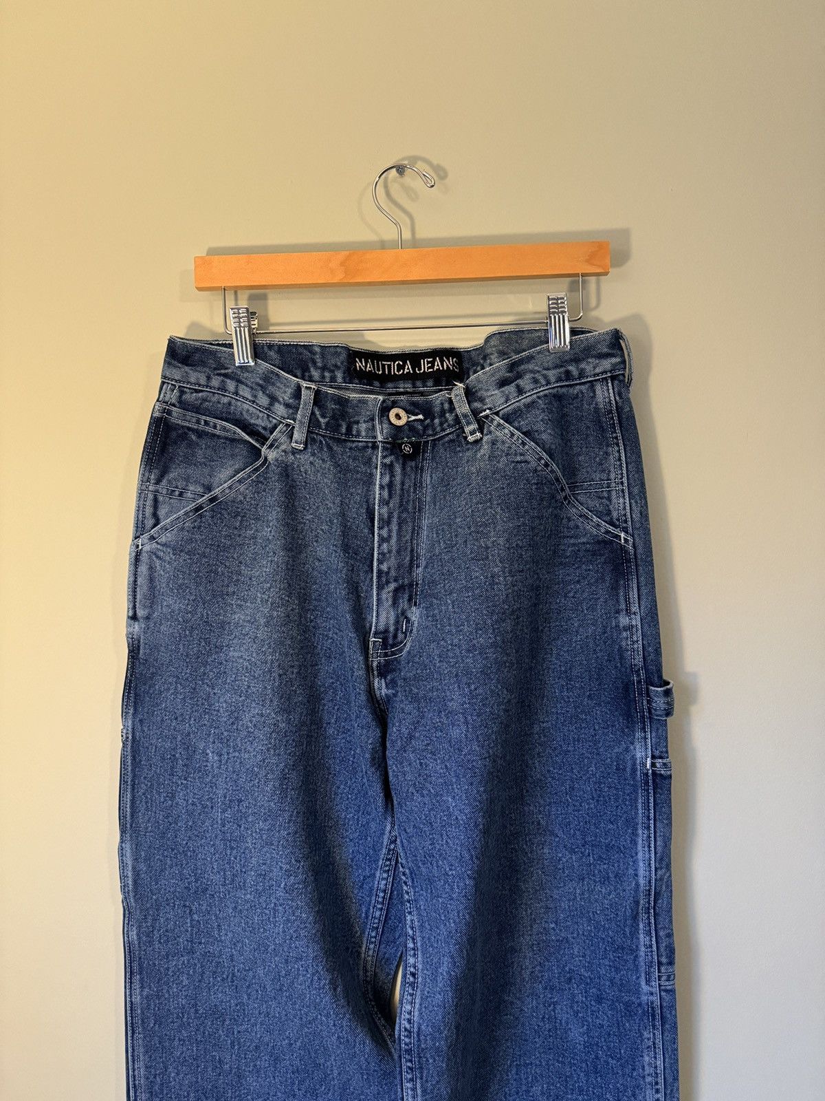 Nautica VINTAGE Y2K BAGGY NAUTICA DENIM CARPENTER SKATER JEANS 32 Size US 32 / EU 48 - 6 Thumbnail