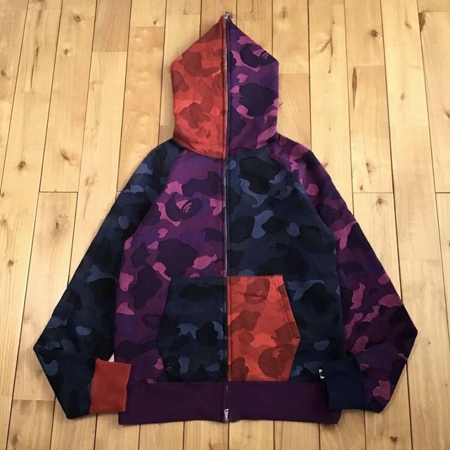 Bape BAPE Jacquard camo full zip hoodie Crazy camo a bathing ape Size US L / EU 52-54 / 3 - 1 Thumbnail
